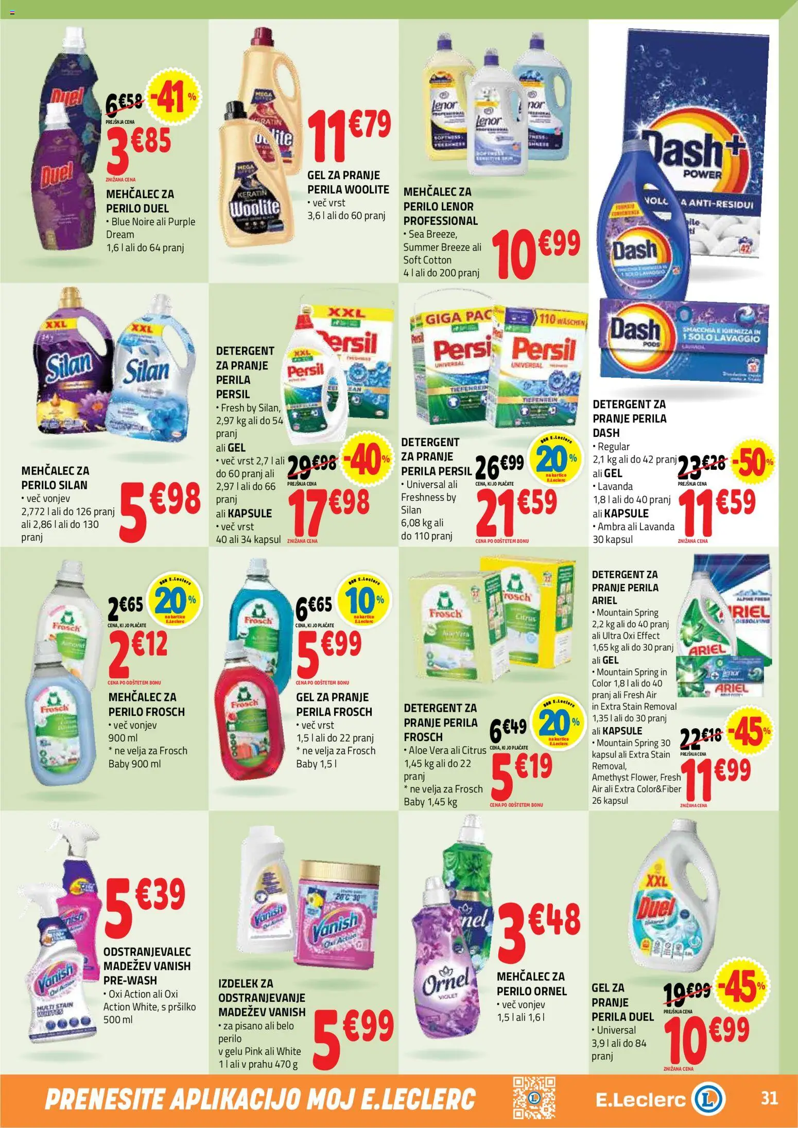 Novi E.leclerc katalog ponudbe – veljaven od 26.08.2026 | Stran: 31 | Izdelki: Aloe Vera, Mehčalec, Detergent