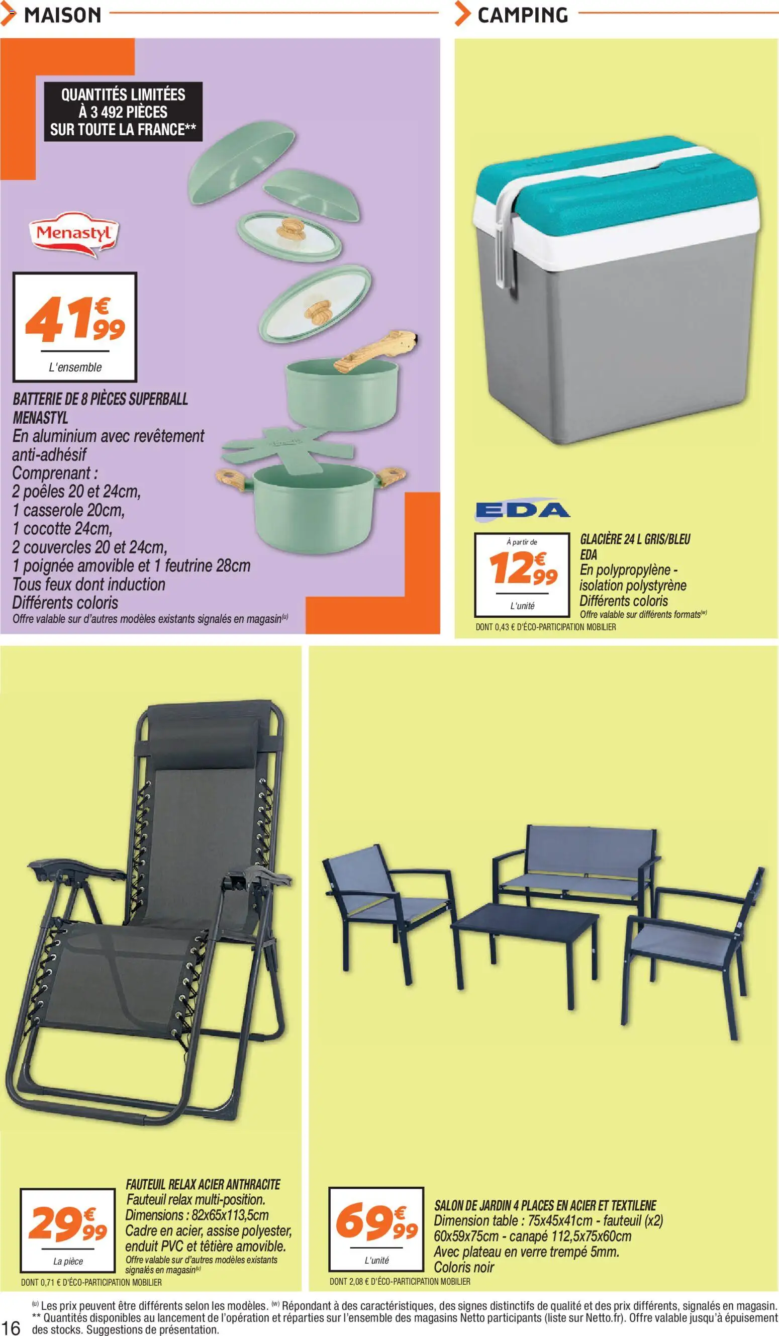 {H1} | Page: 16 | Produits: Glacière, Fauteuil, Table, Batterie