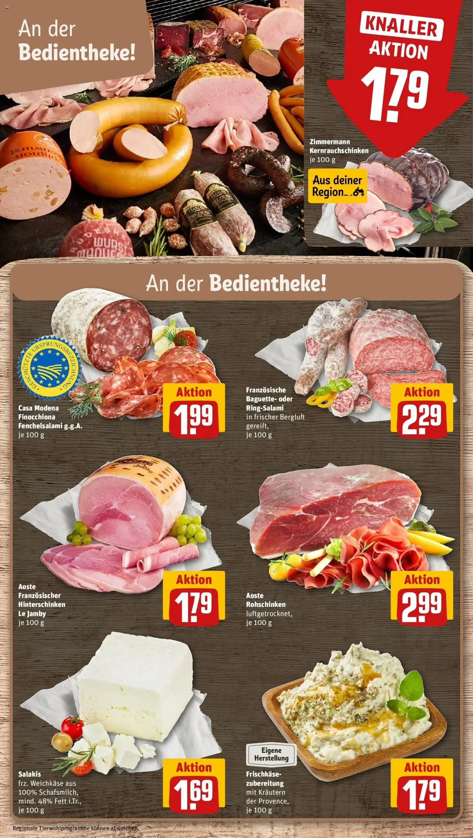 REWE Prospekt ab 10.08.2026 zum Blättern » Angebote | Seite: 9 | Produkte: Baguette, Wurst, Salakis, Frischkase