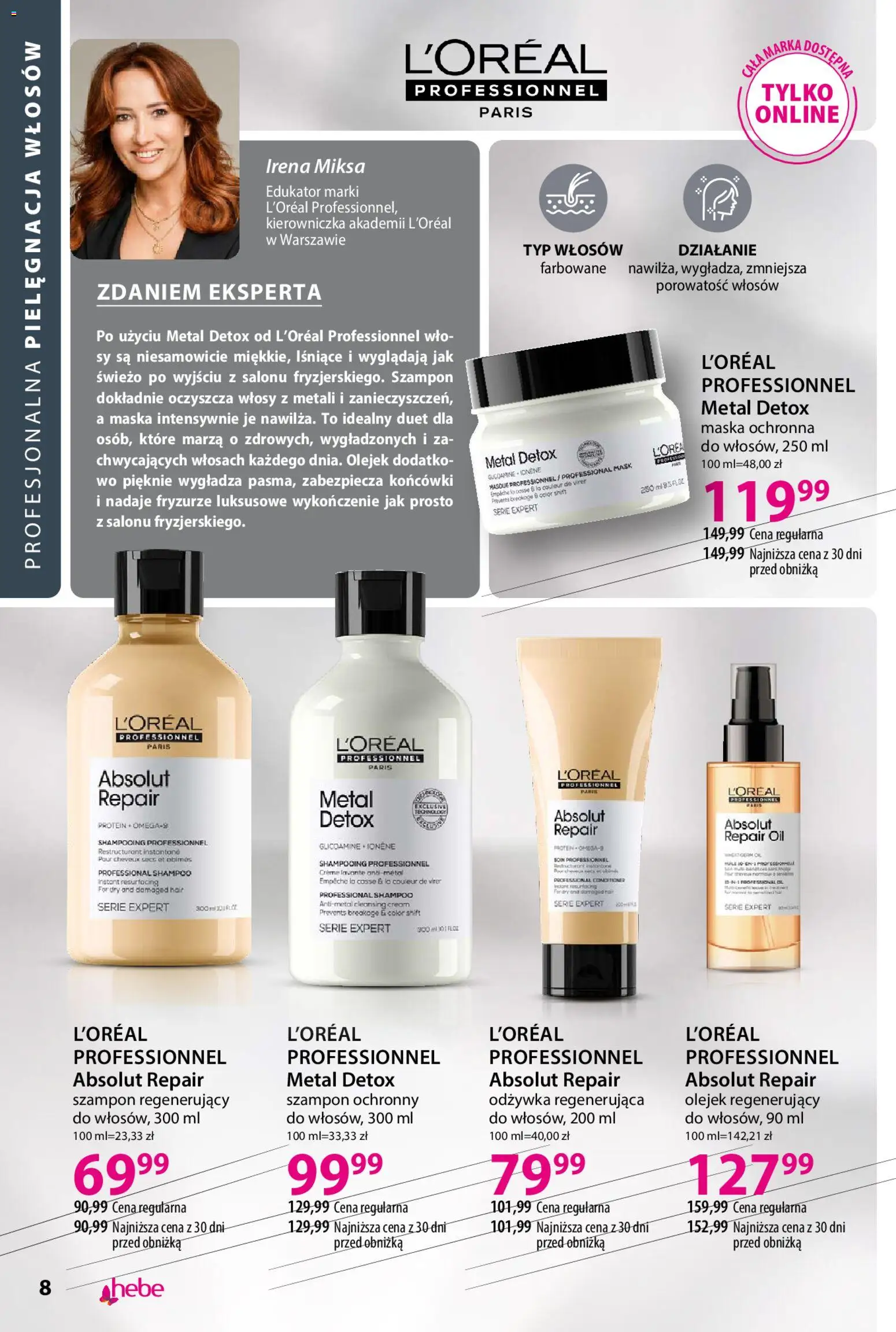 Hebe gazetka - Katalog od 04.08.2026 | Strona: 8 | Produkty: Szampon, Odżywka, Maska