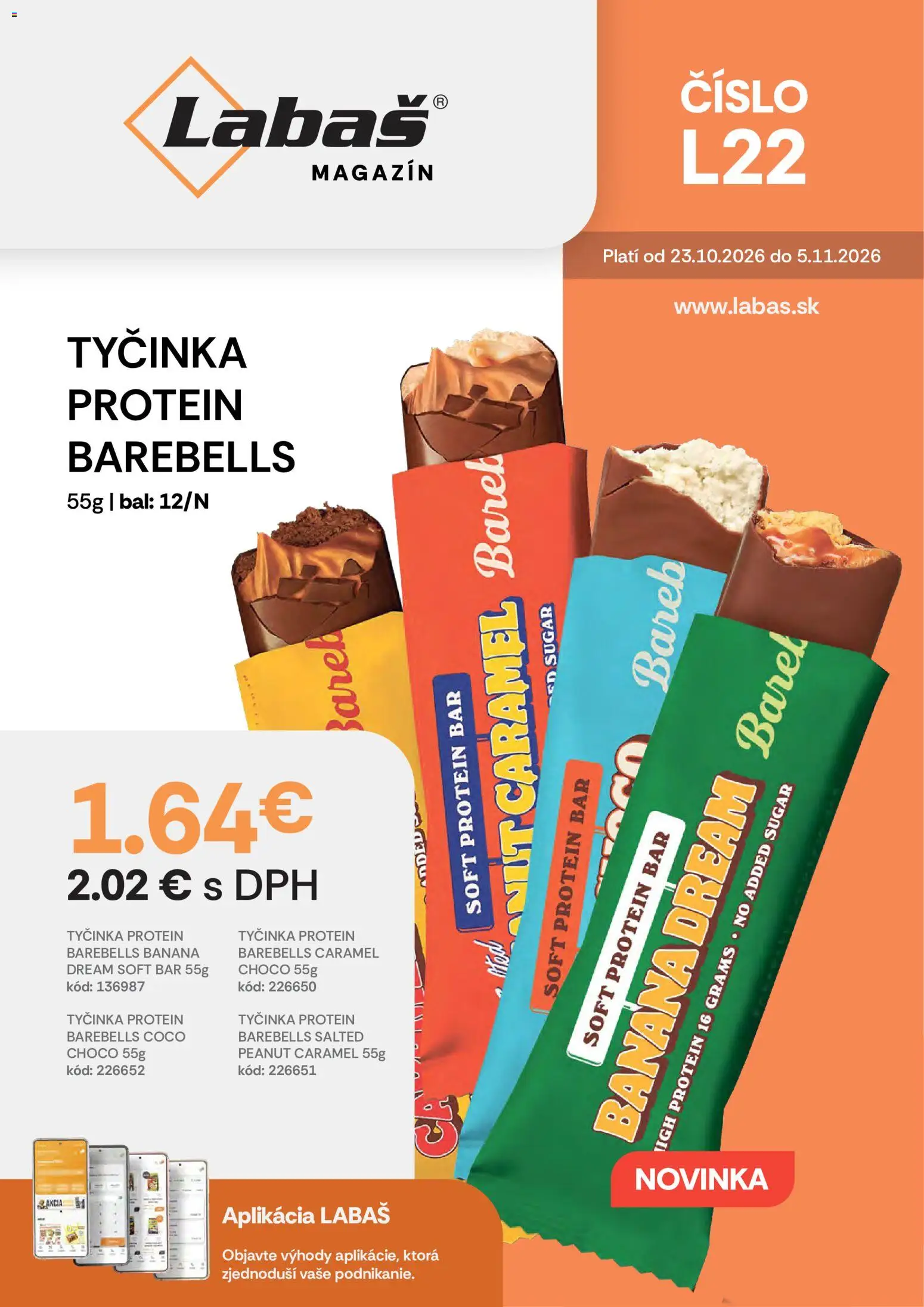 Nové Labaš akcie – leták je platný od 23.10.2026 | Strana: 1 | Produkty: Protein