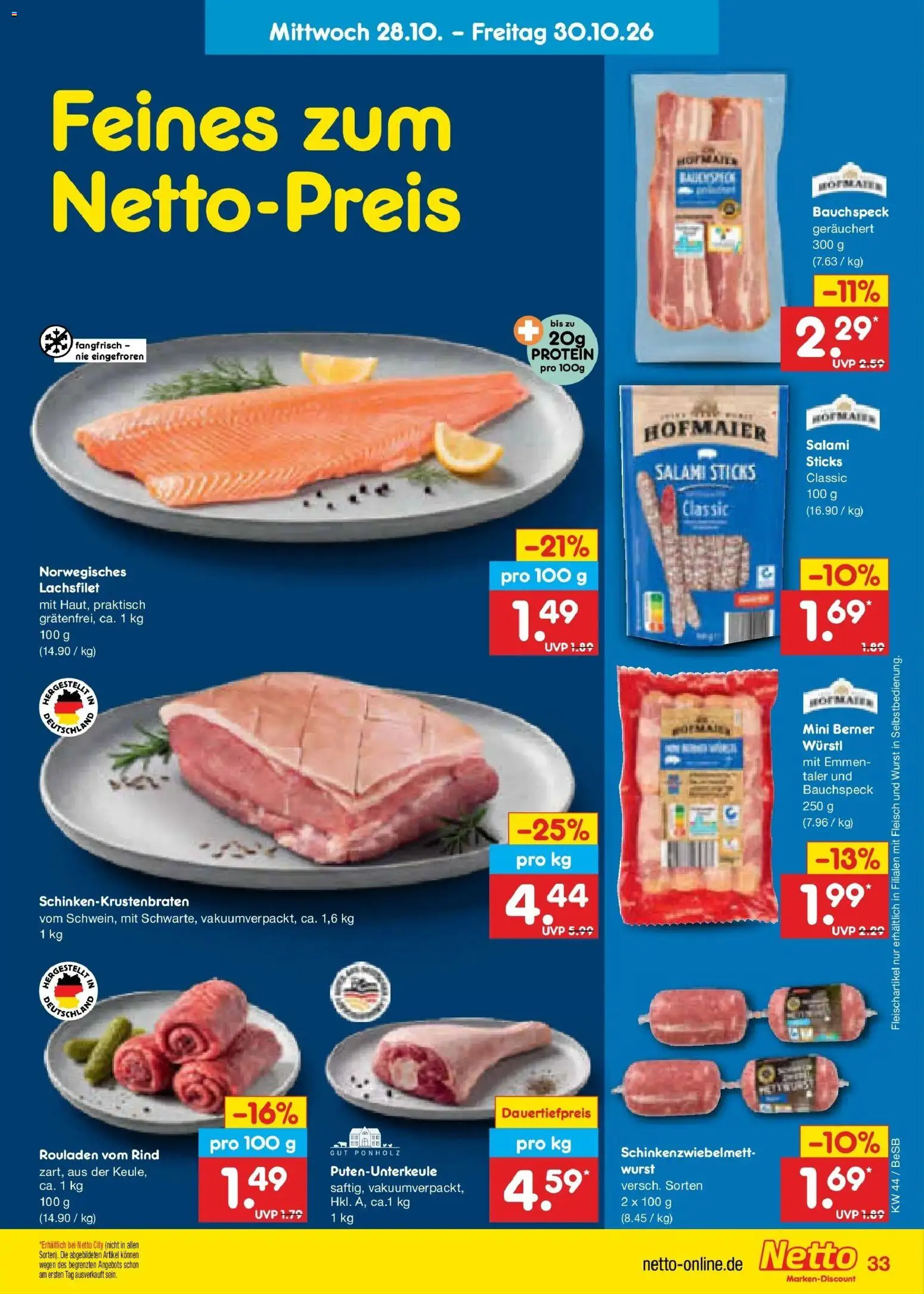 Netto Marken-Discount Prospekt – gültig ab 28.10.2026 | Seite: 4 | Produkte: Wurst, Salami, Fleisch
