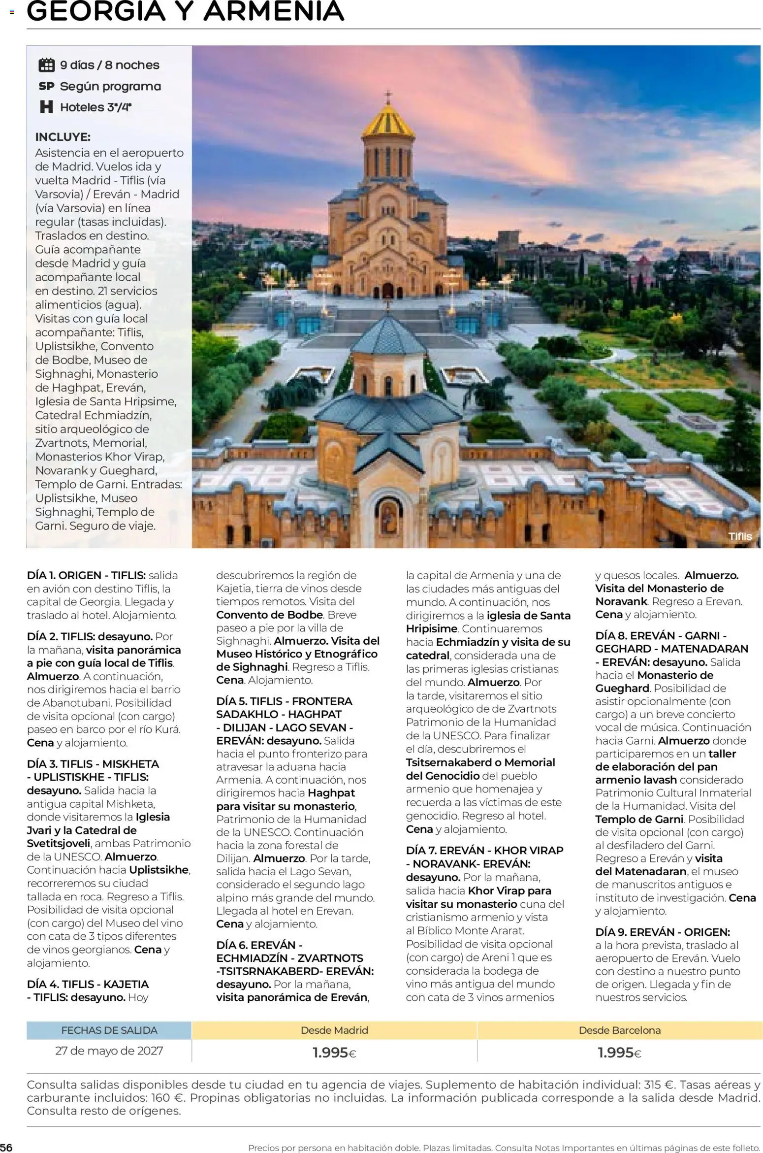 Viajes El Corte Inglés folleto Destinos Otoño y Primavera │ válido desde el 01/07/2026 | Página: 56 | Productos: Pan, Vino, Tierra, Cuna
