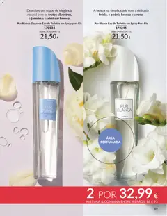 Pré-visualização Pur Blanca Elegance Eau de Toilette em Spray para Ela, Eau de Toilette em Spray para Ela com frutos silvestres, jasmim e almíscar branco. válido de 01.05.2026 | Página: 89