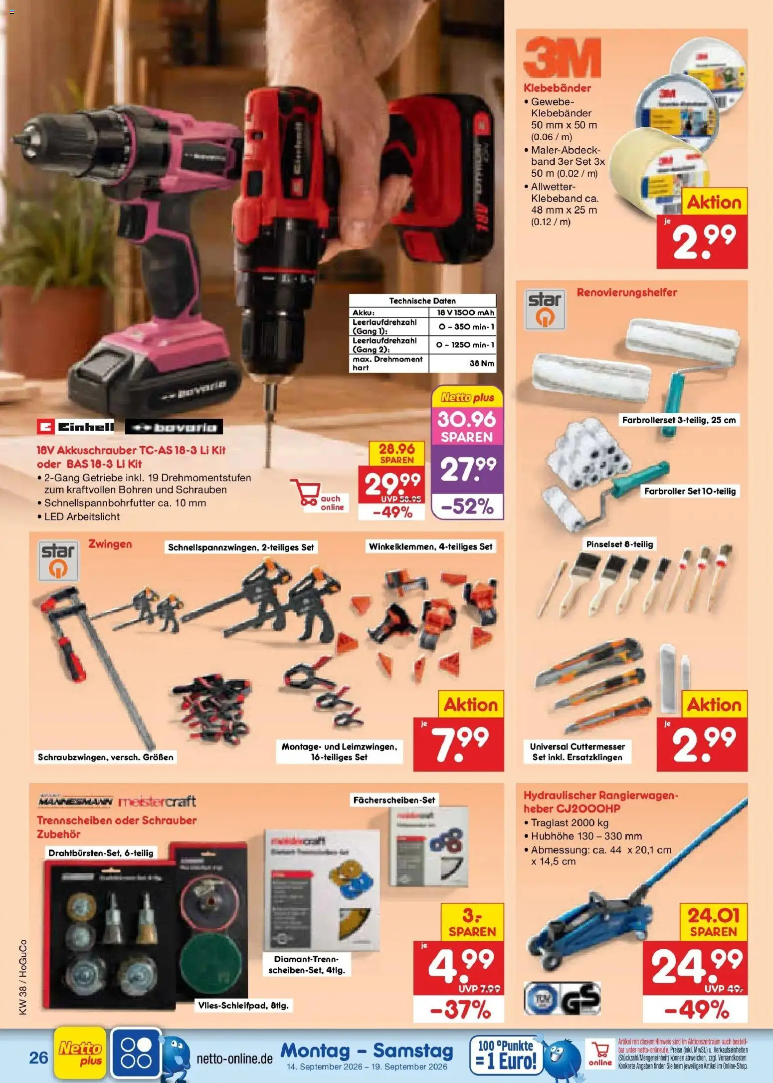 Netto Marken-Discount Prospekt Augustusburg – gültig ab 14.09.2026 | Seite: 38 | Produkte: Akkuschrauber