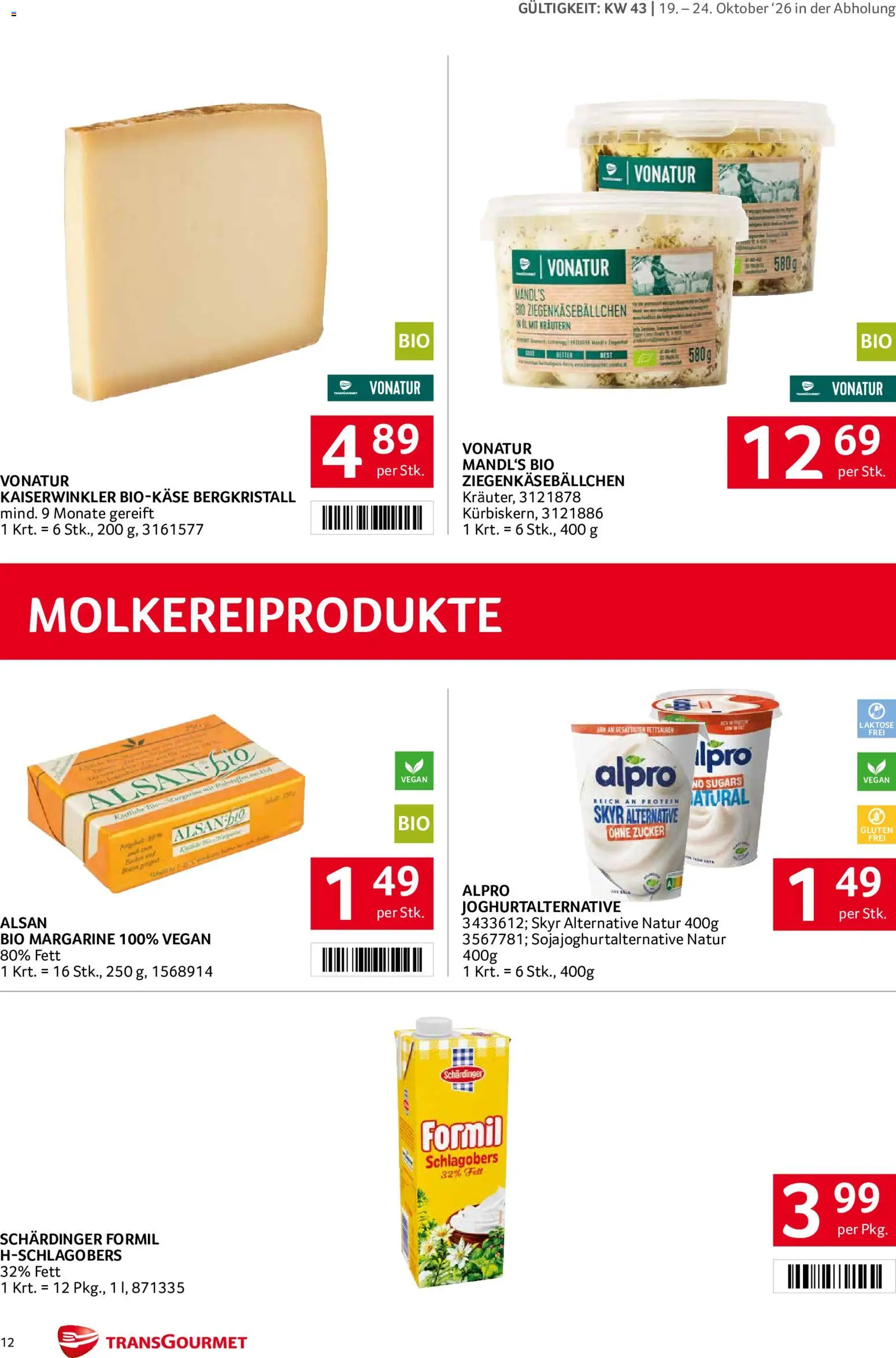 Transgourmet Broschüre gültig ab 19.10.2026 | Seite: 12 | Produkte: Zucker, Öl