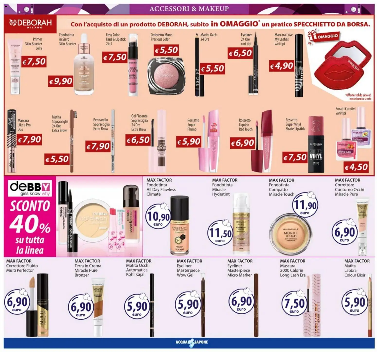 Volantino Acqua e Sapone del 23.02.2026 | Pagina: 4 | Prodotti: Mascara, Eyeliner, Terra, Blush