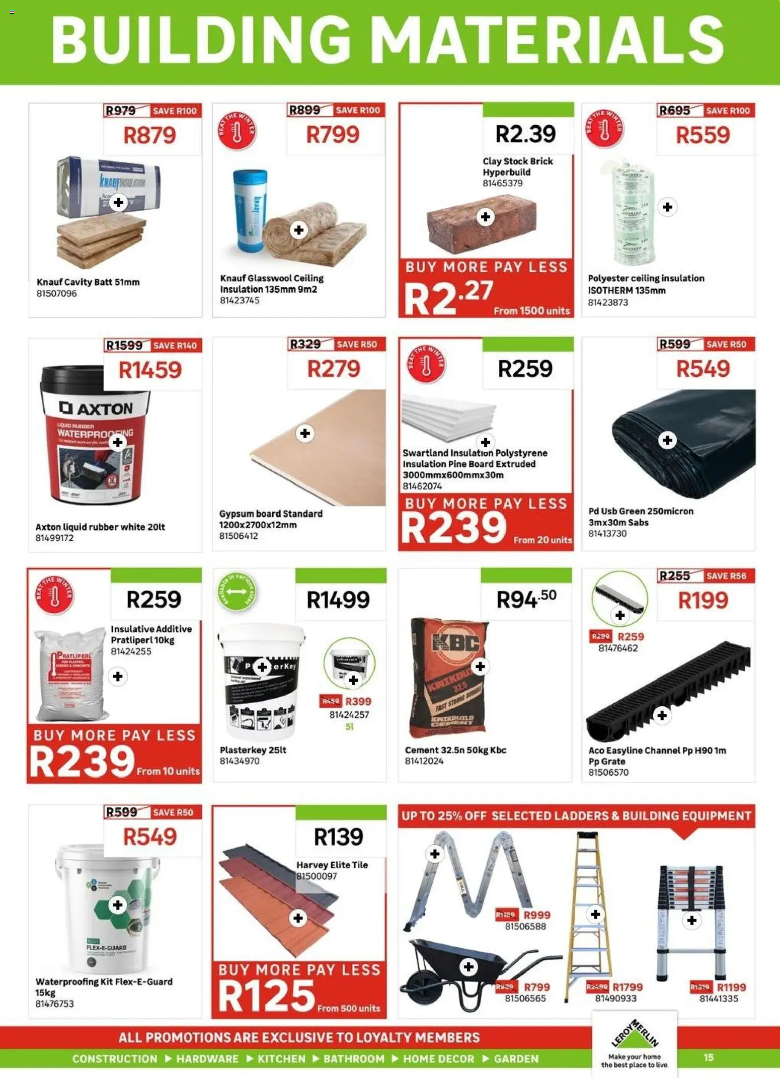 New Leroy Merlin catalogue – valid from 01/07/2026 | Page: 15 | Products: USB, Stock, Cement, Clay