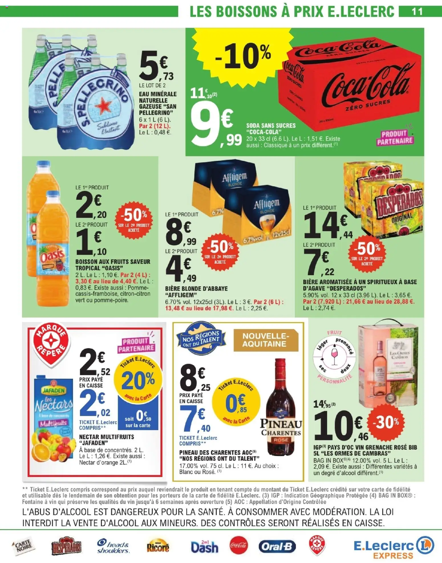 {H1} | Page: 11 | Produits: Desperados, Eau minérale, Ricoré, Vin