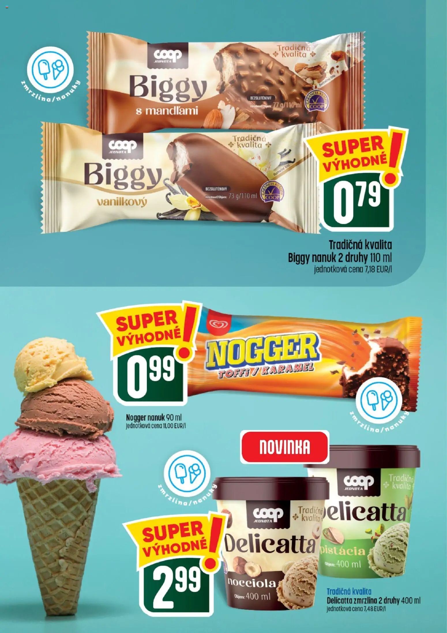 Nové COOP Jednota akcie – leták je platný od 13.08.2026 | Strana: 28 | Produkty: Nanuk, Zmrzlina