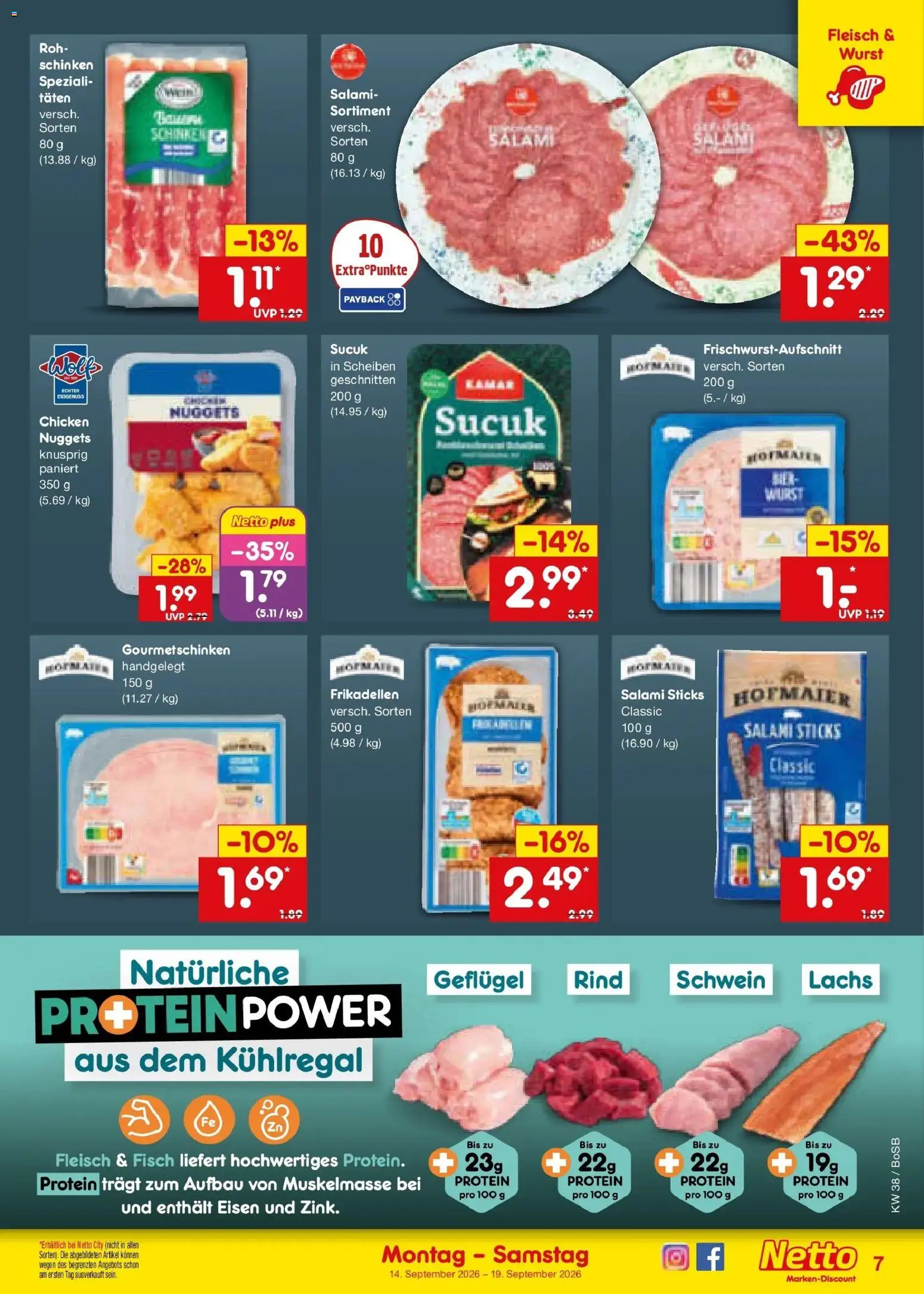Netto Marken-Discount Prospekt Bochum – gültig ab 14.09.2026 | Seite: 9 | Produkte: Fisch, Wurst, Salami, Fleisch