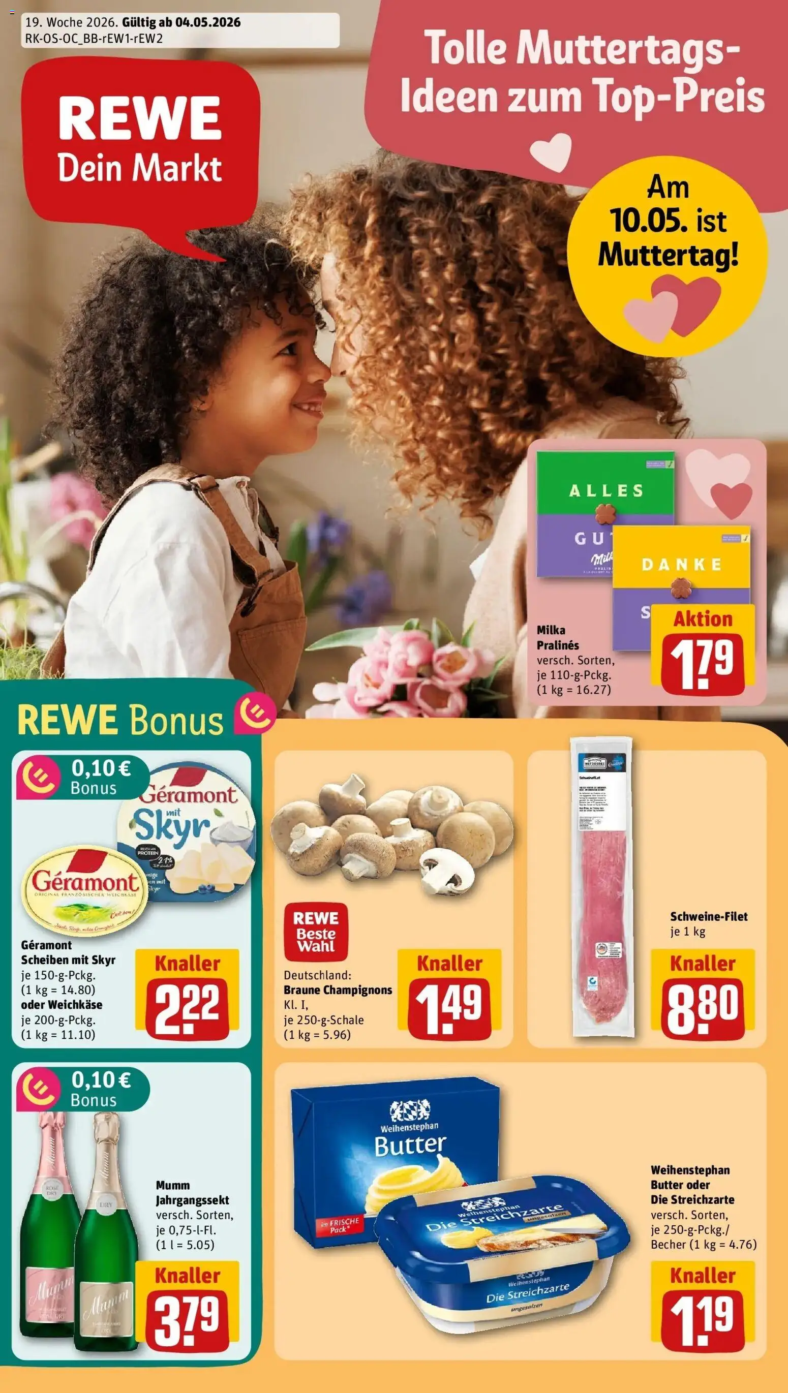 Rewe Prospekt Berlin / Prenzlauer Berg	 – gültig ab 04.05.2026 | Seite: 1 | Produkte: Geramont, Butter, Skyr, Schweinefilet