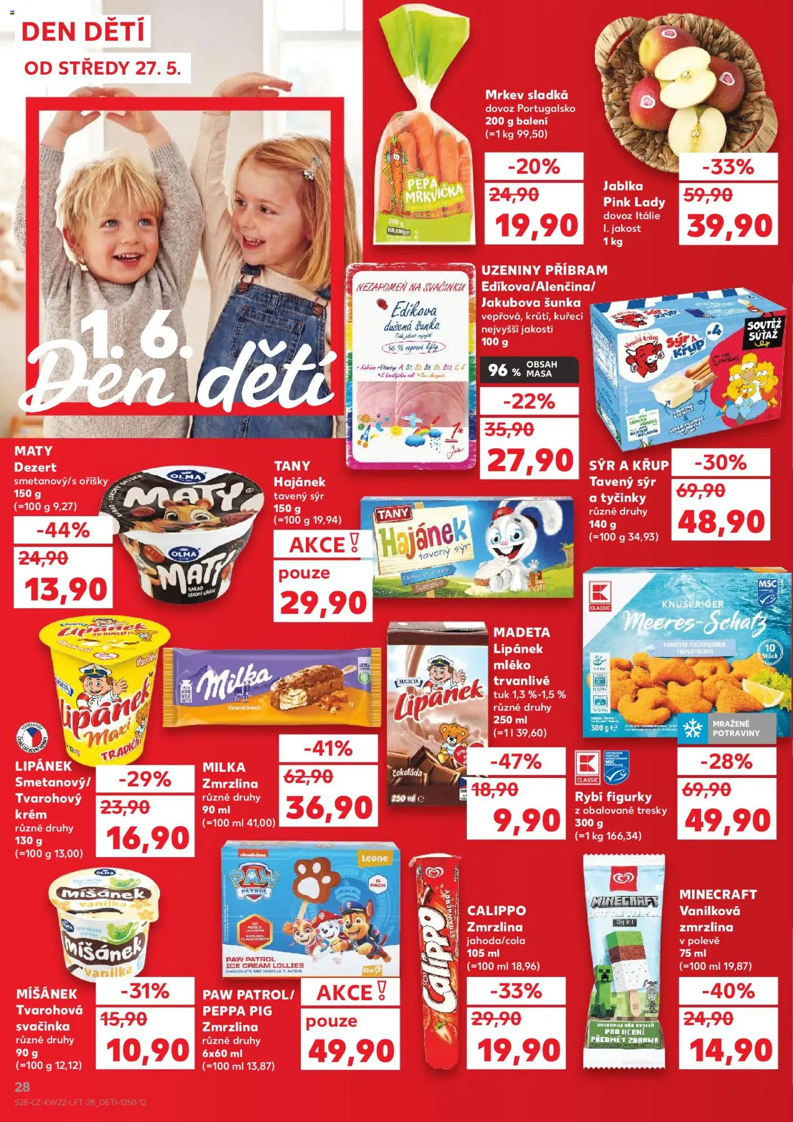 Kaufland leták - Brno od 27.05.2026 | Strana: 28 | Produkty: Milka, Šunka, Vanilková zmrzlina, Potraviny