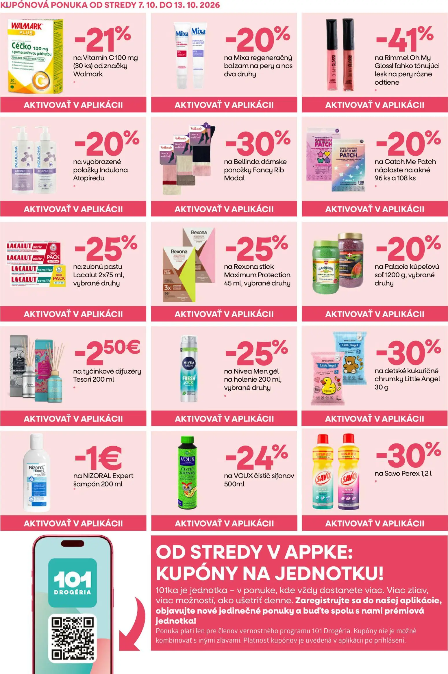 Nové 101 drogerie akcie – leták je platný od 07.10.2026 | Strana: 6 | Produkty: Nivea, Šampón, Ponožky, Indulona