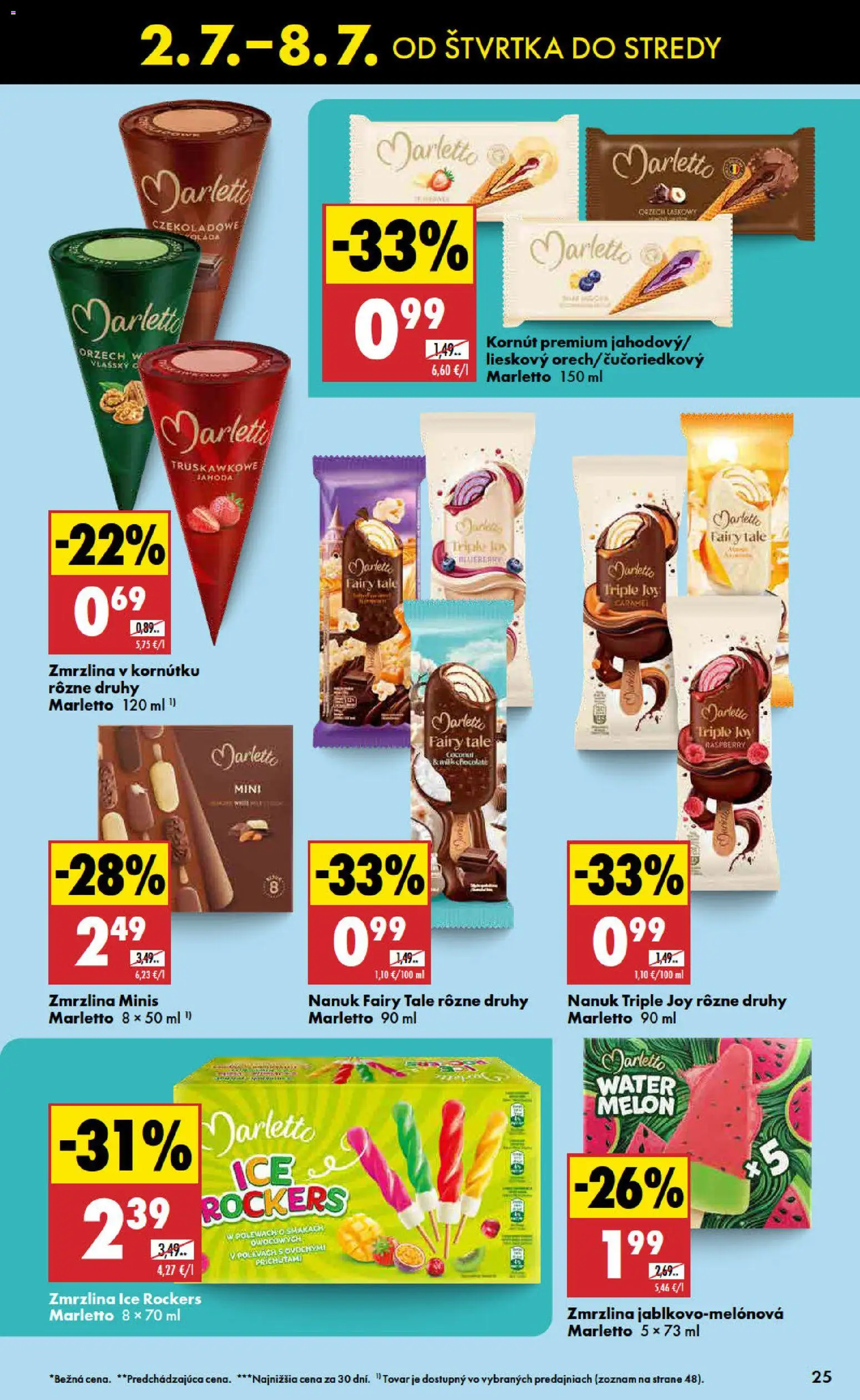 Nové Biedronka akcie – leták je platný od 02.07.2026 | Strana: 25 | Produkty: Nanuk, Zmrzlina, Melón
