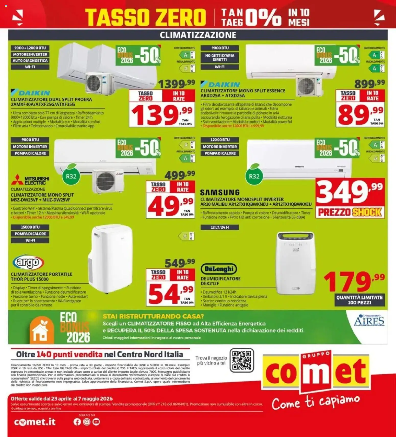 Volantino Comet del 23.04.2026 | Pagina: 41 | Prodotti: Deumidificatore, Telecomando, Tè, Samsung