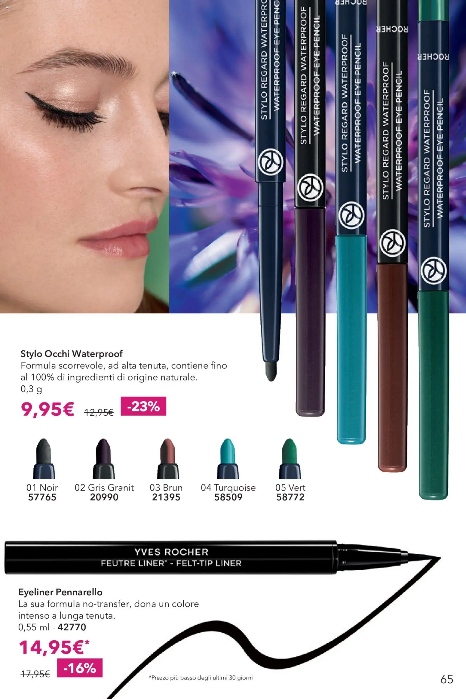 Volantino Yves Rocher del 31/08/2026 | Pagina: 65 | Prodotti: Eyeliner, Ingredienti, Basso