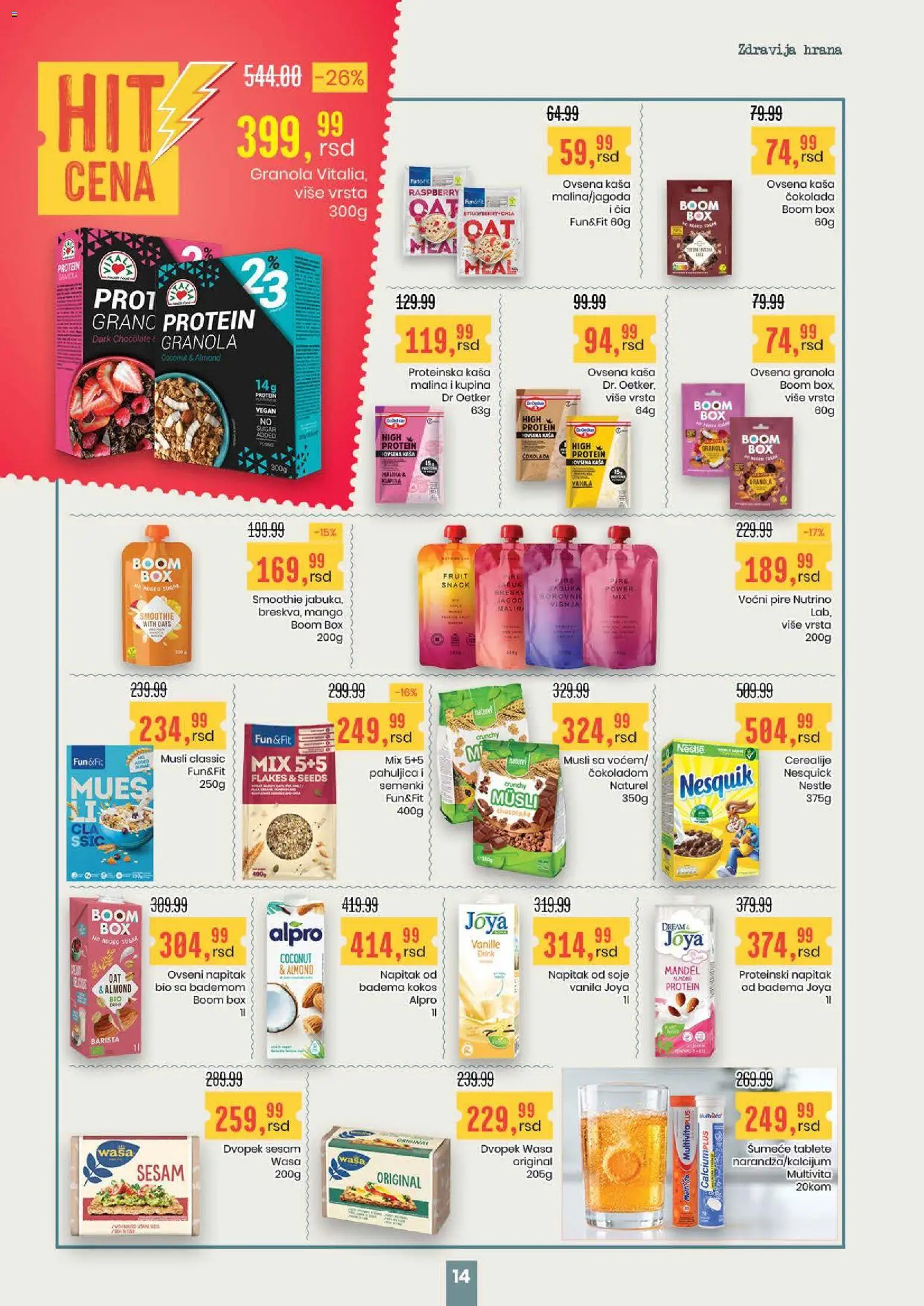 Aroma Market katalog - važi od 28.05.2026 | Strana: 14 | Proizvode: Ovsena kaša, Granola, Musli, Nesquik