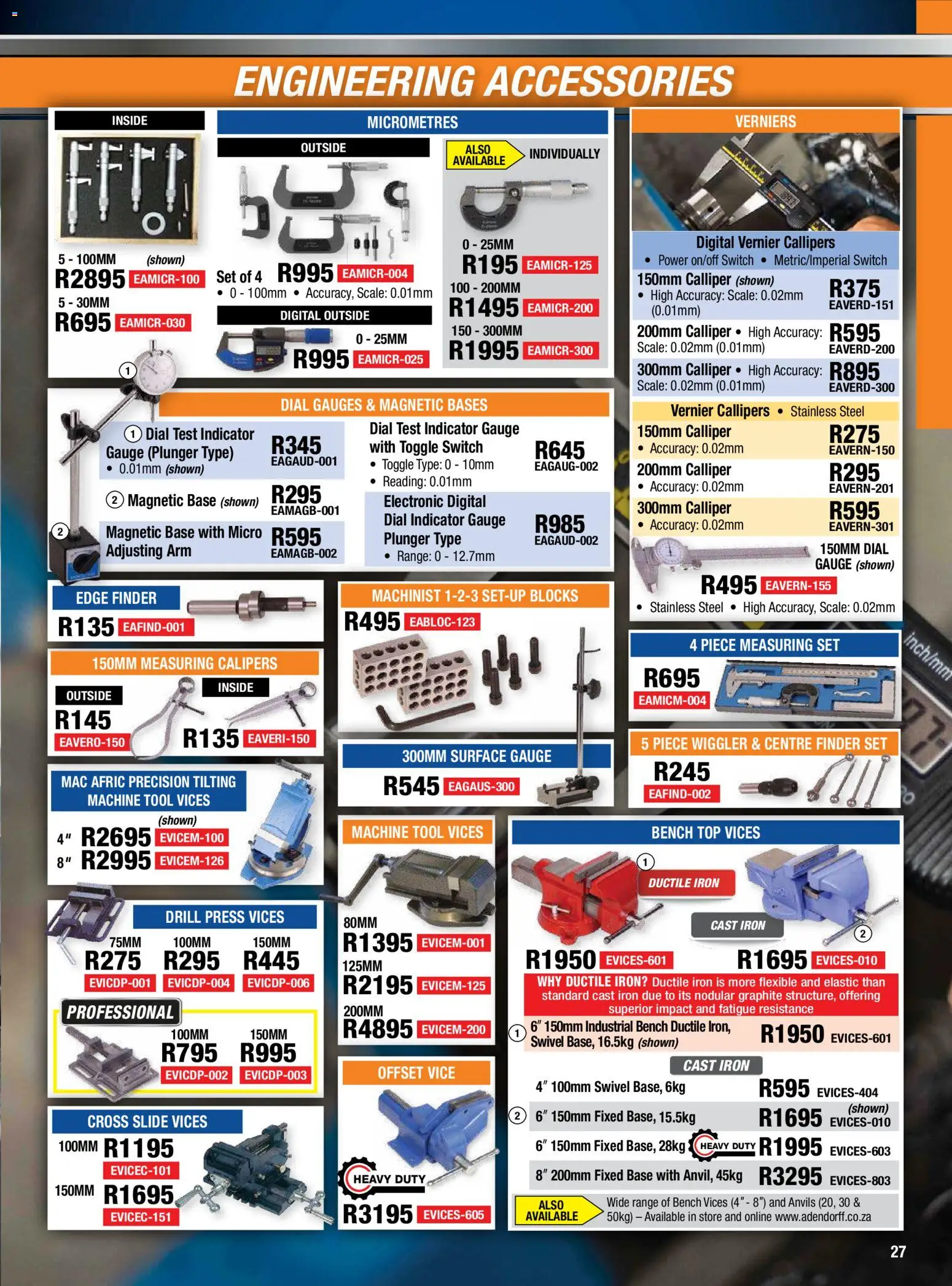 New Adendorff catalogue – valid from 01/07/2026 | Page: 29 | Products: Scale, Press, Drill, Switch