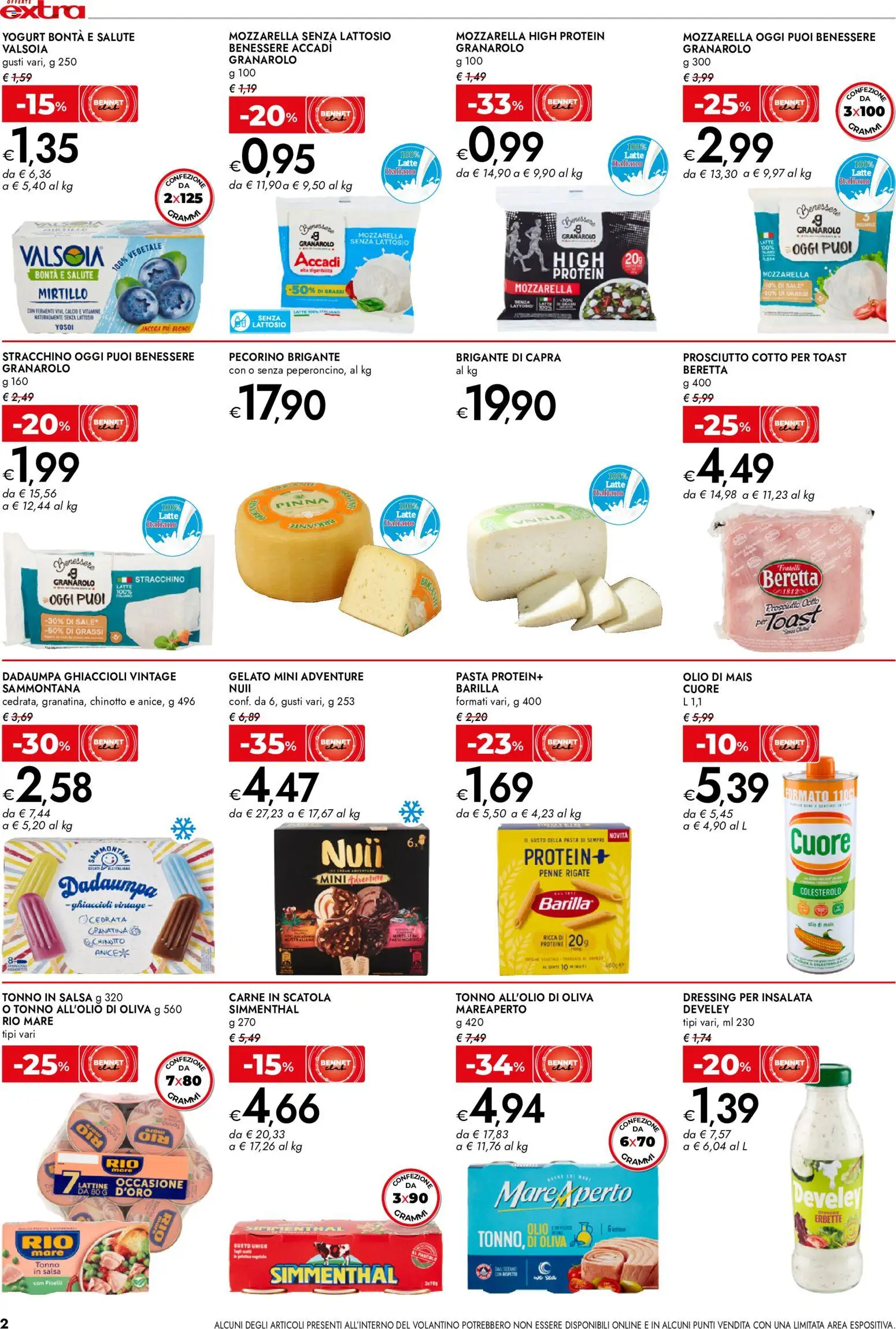 Volantino bennet del 16/07/2026 | Pagina: 2 | Prodotti: Yogurt, Latte, Olio, Penne