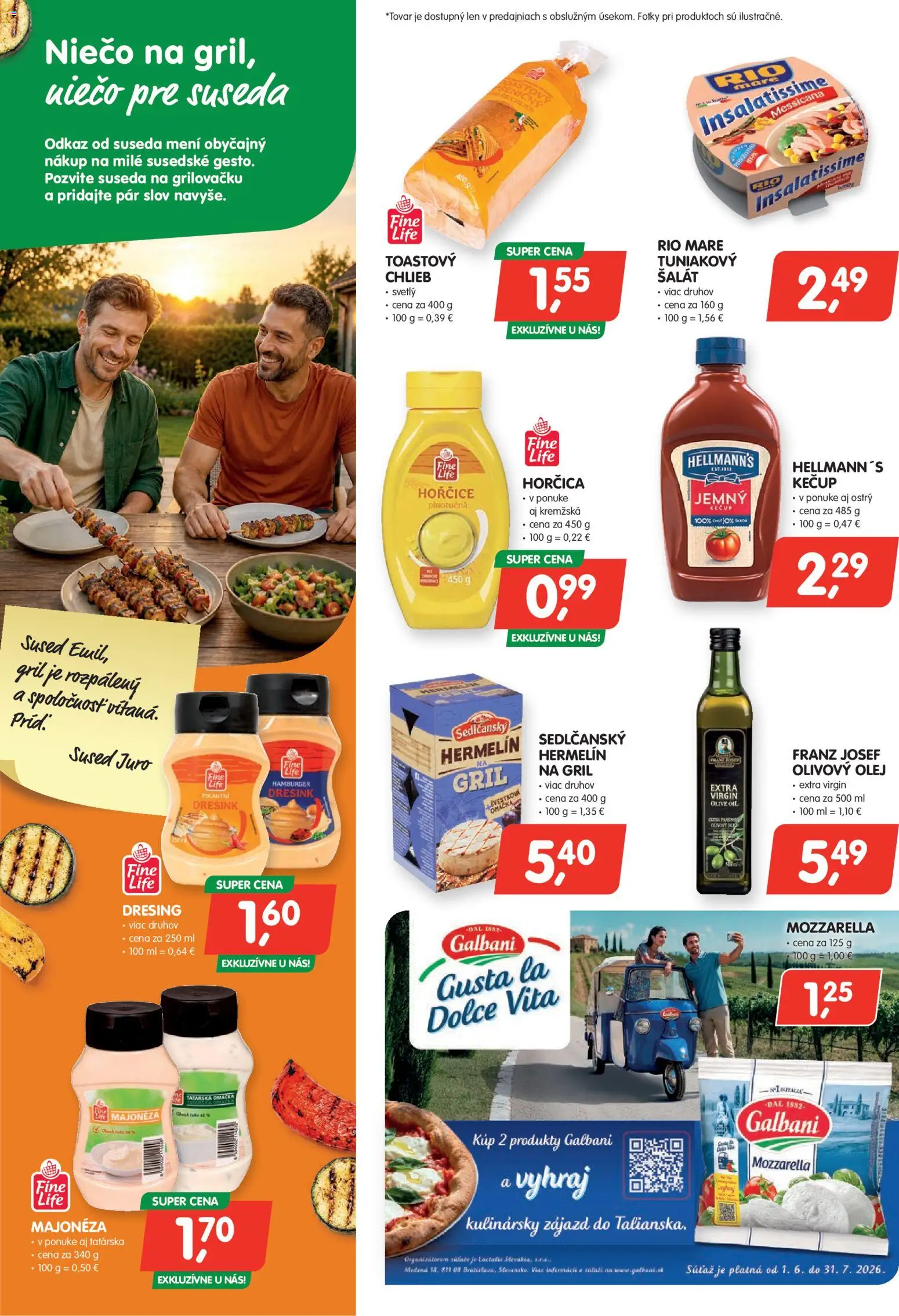 Nové Môj obchod akcie – leták je platný od 05.06.2026 | Strana: 4 | Produkty: Gril, Olej, Olivový olej, Rio Mare