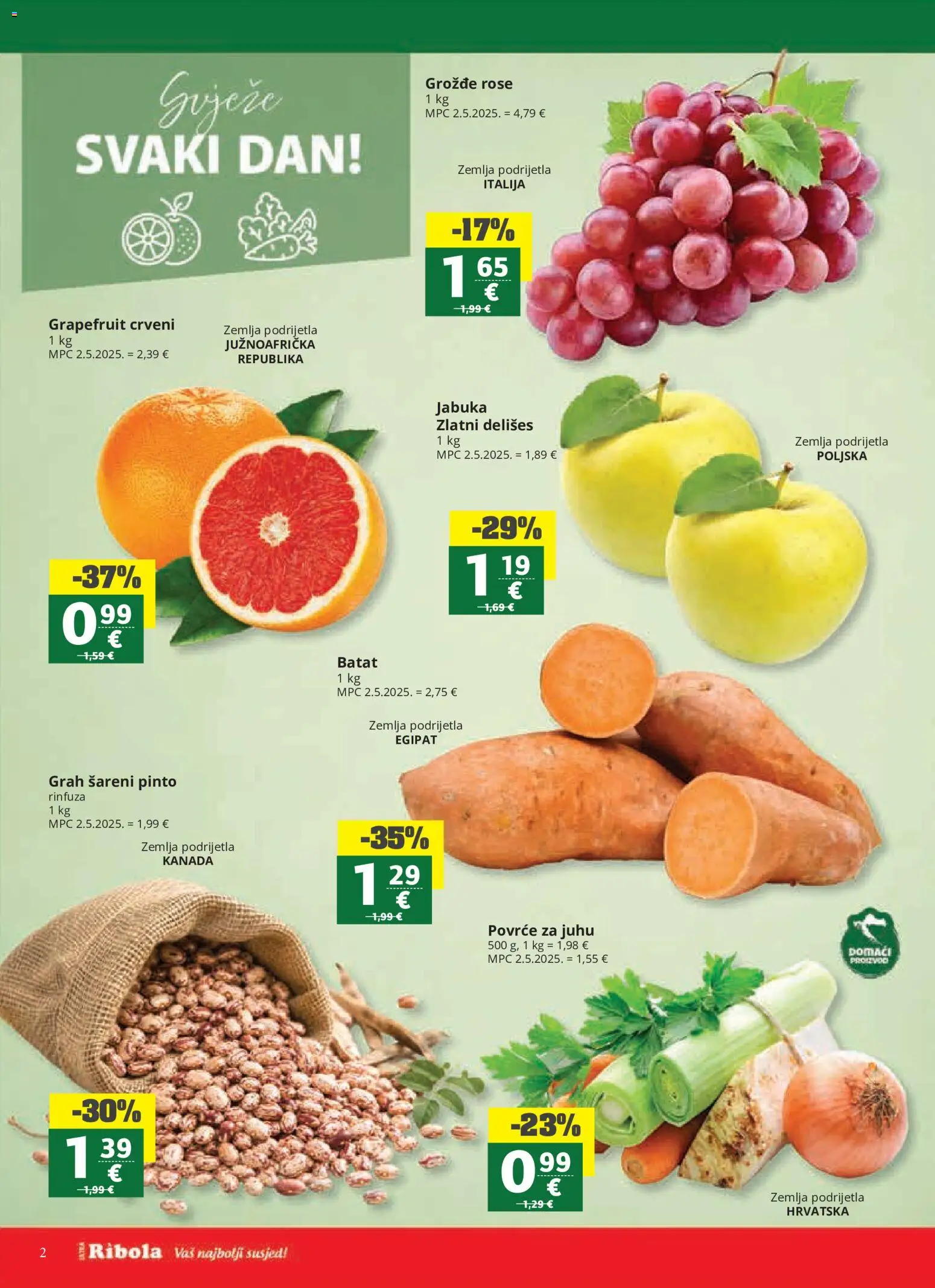 Ribola katalog | vrijedi od 23.09.2026 | Stranica: 2 | Proizvodi: Zemlja, Grah, Povrce za juhu, Jabuka