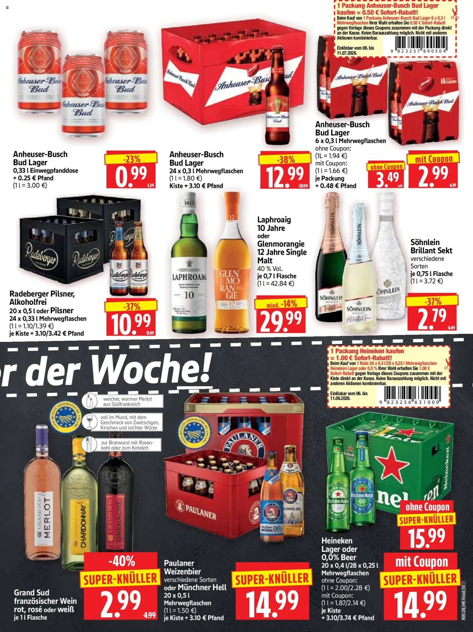 HERKULES Prospekt – gültig ab 06.07.2026 | Seite: 13 | Produkte: Sekt, Kirschen, Heineken, Wein