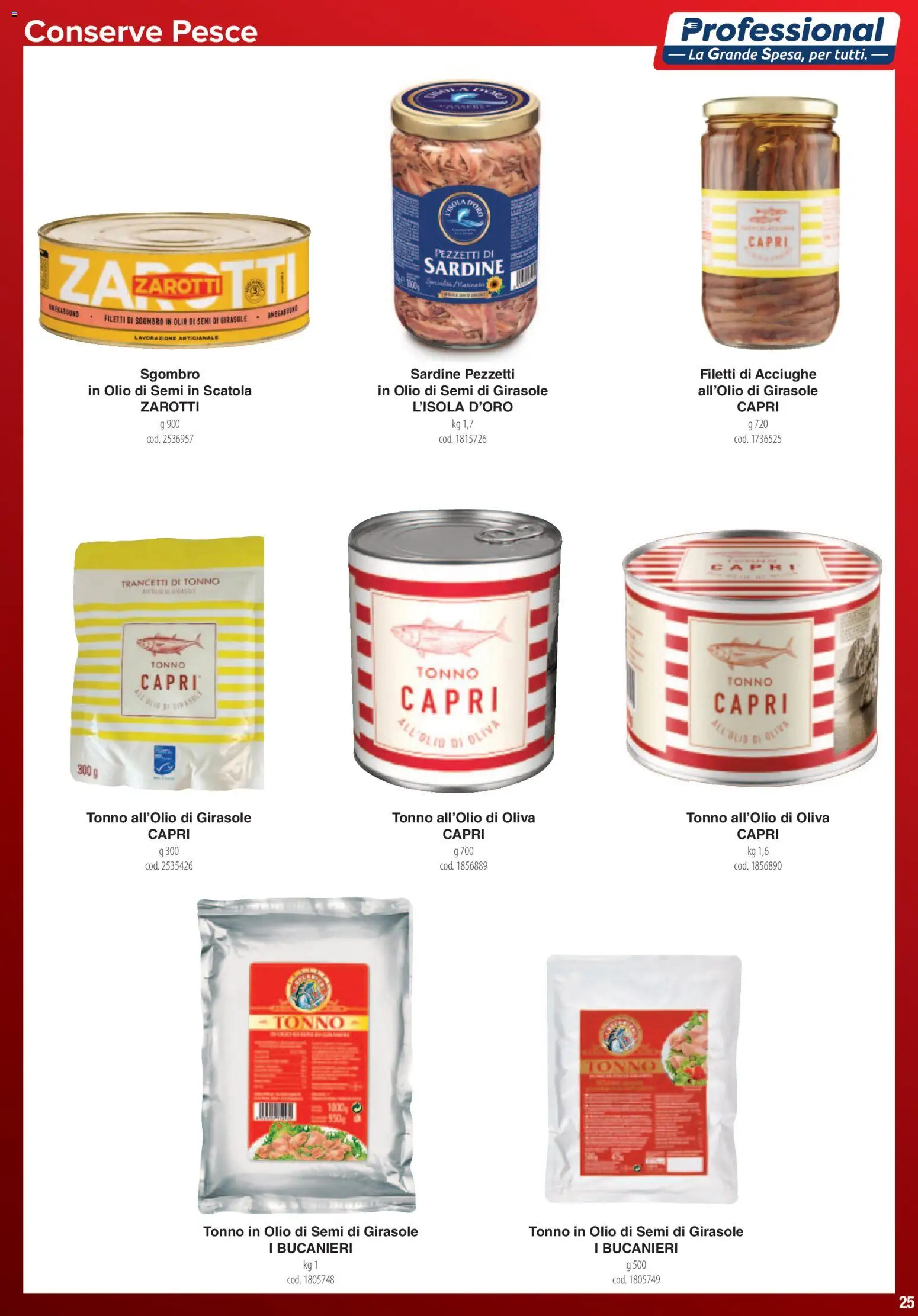 Volantino Carrefour del 01.06.2026 | Pagina: 25 | Prodotti: Pesce, Sgombro, Olio di semi di girasole, Scatola