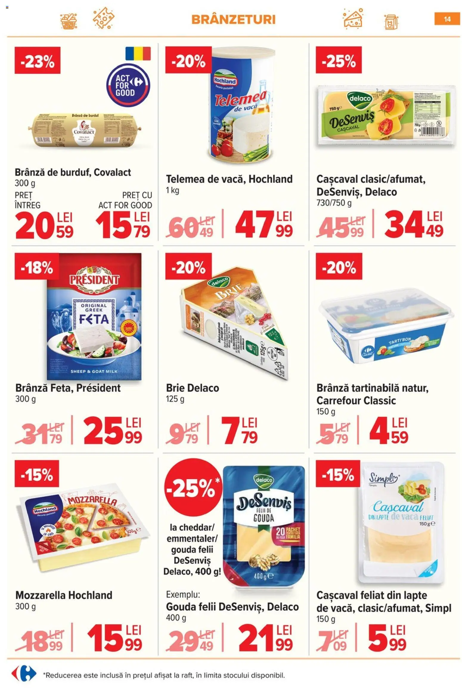 Noul catalog Carrefour – valabil de la 10.06.2026 | Pagină: 14 | Produse: Light Kedi Konservesi, Cașcaval, Mozzarella, Brânză