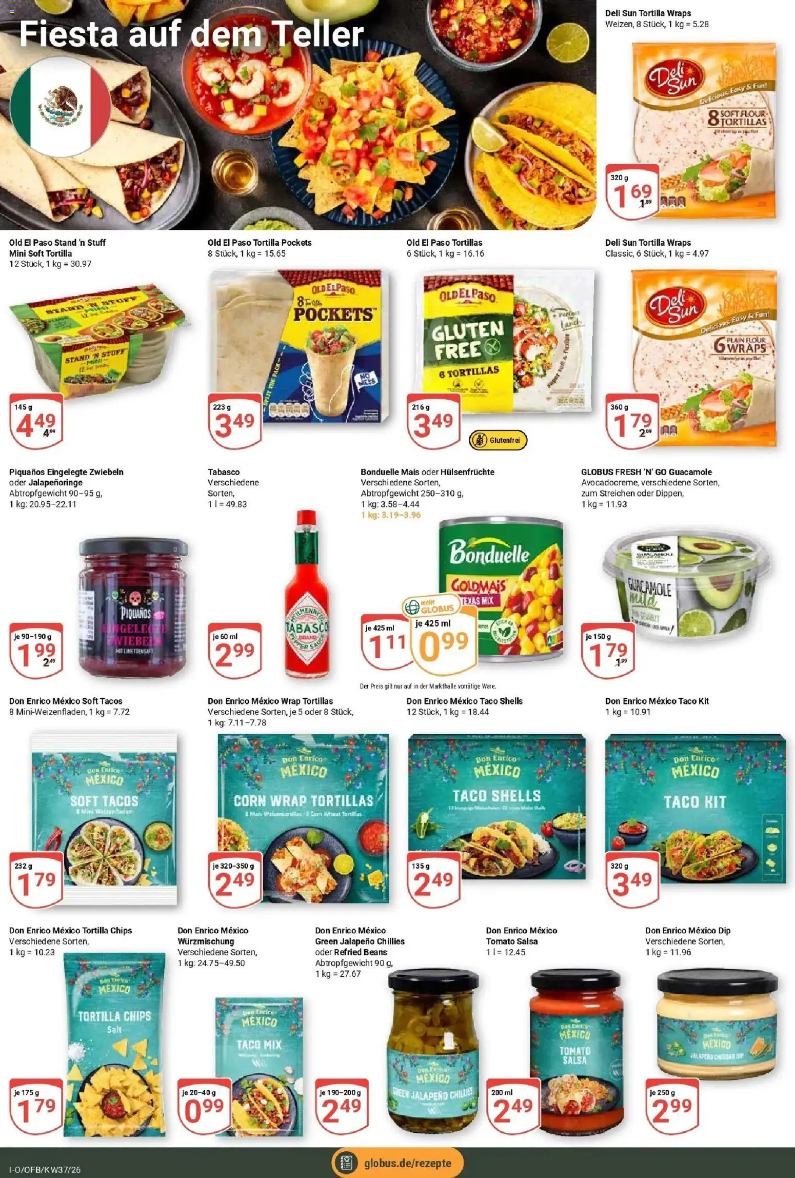 Globus Prospekt Idar-Oberstein – gültig ab 07.09.2026 | Seite: 16 | Produkte: Mais, Tortillas, Zwiebeln, Chips