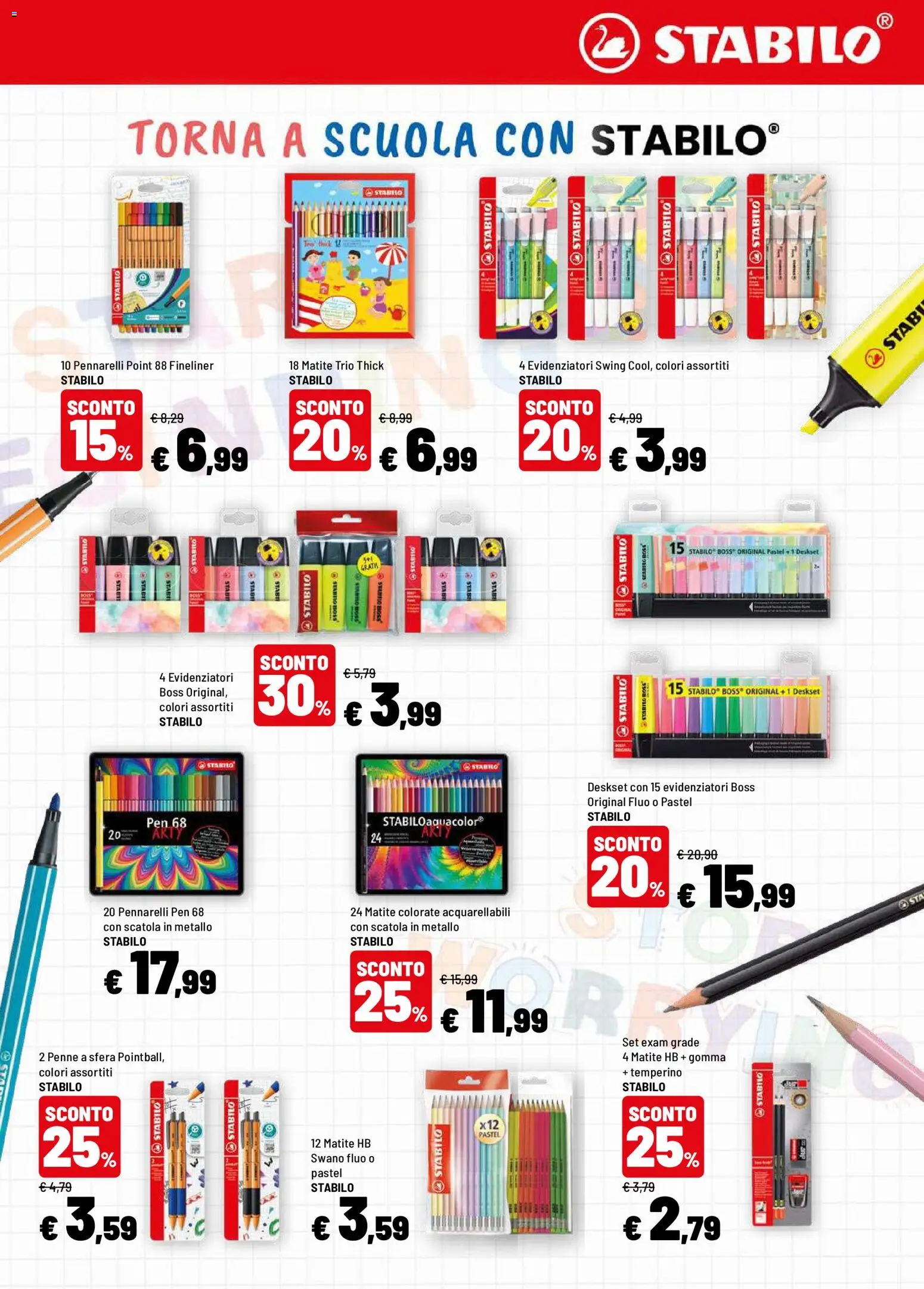 Volantino Iper del 10/08/2026 | Pagina: 9 | Prodotti: Temperino, Pennarelli, Penne, Scatola