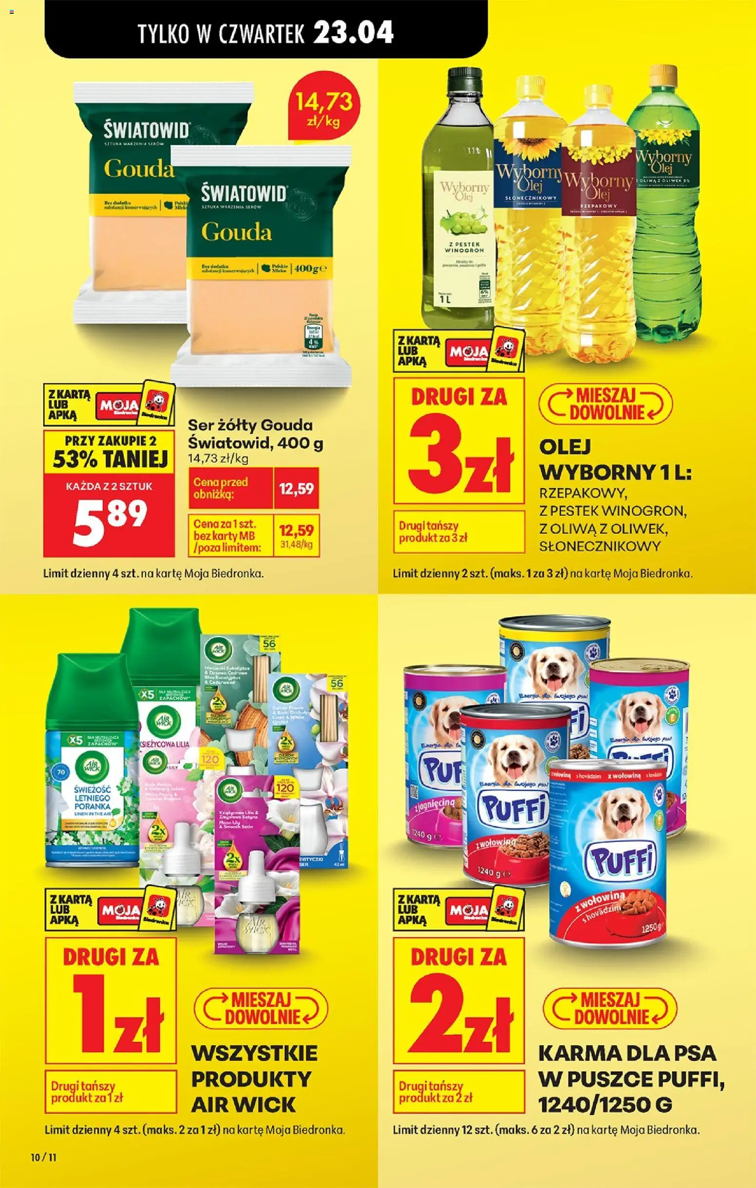Biedronka gazetka od czwartku od 23.04.2026 | Strona: 24 | Produkty: Ser żółty, Ser, Karma dla psa, Olej