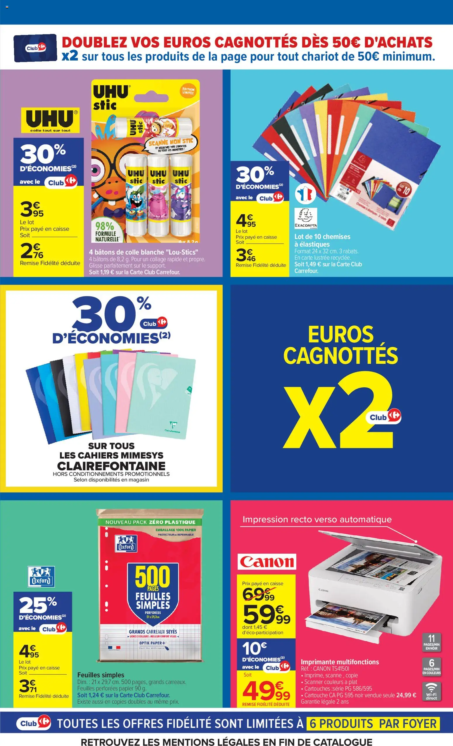 {H1} | Page: 75 | Produits: Colle, Scanner, Cartouche, Thé