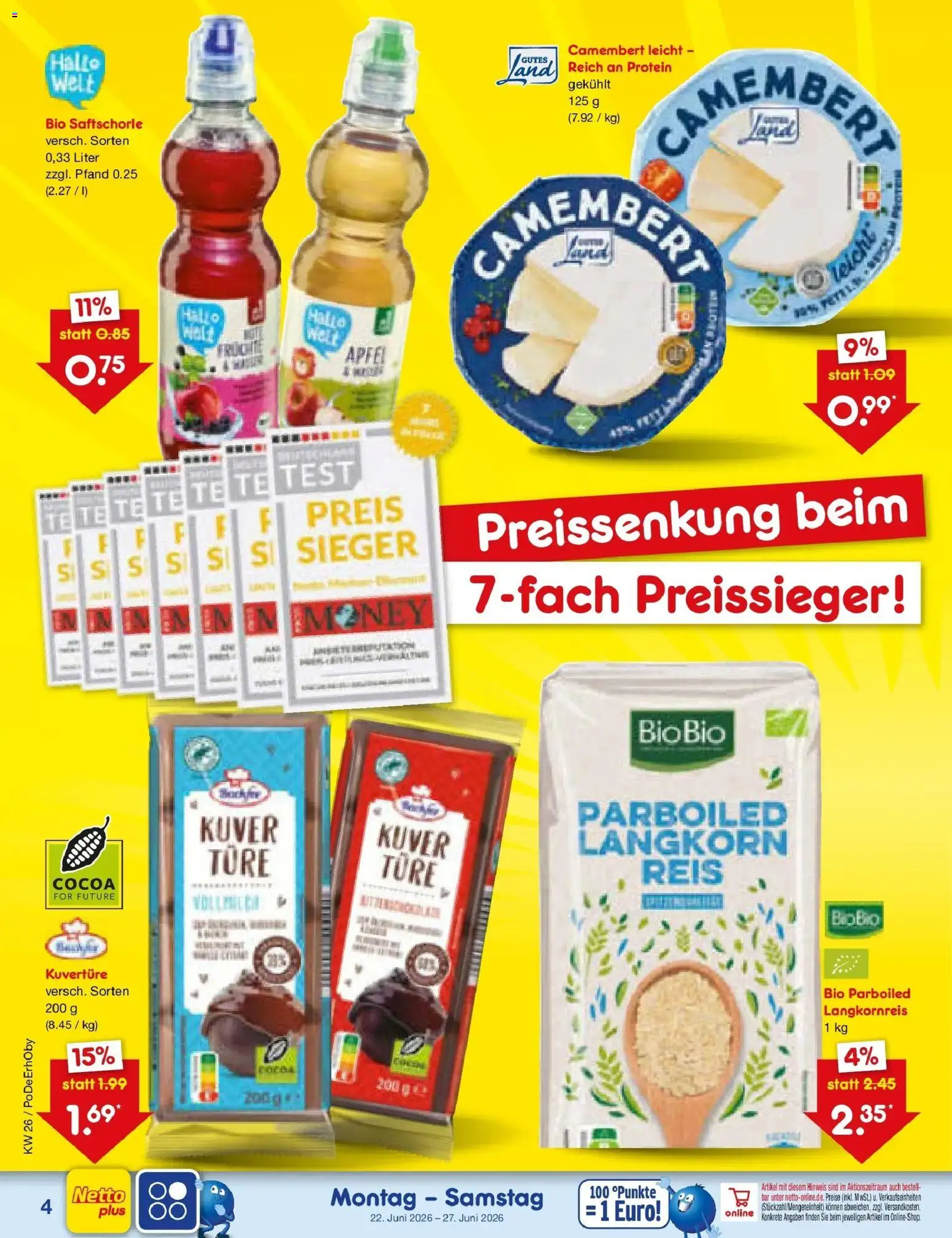 Netto Marken-Discount Prospekt Regensburg – gültig ab 21.06.2026 | Seite: 4 | Produkte: Äpfel, Reis