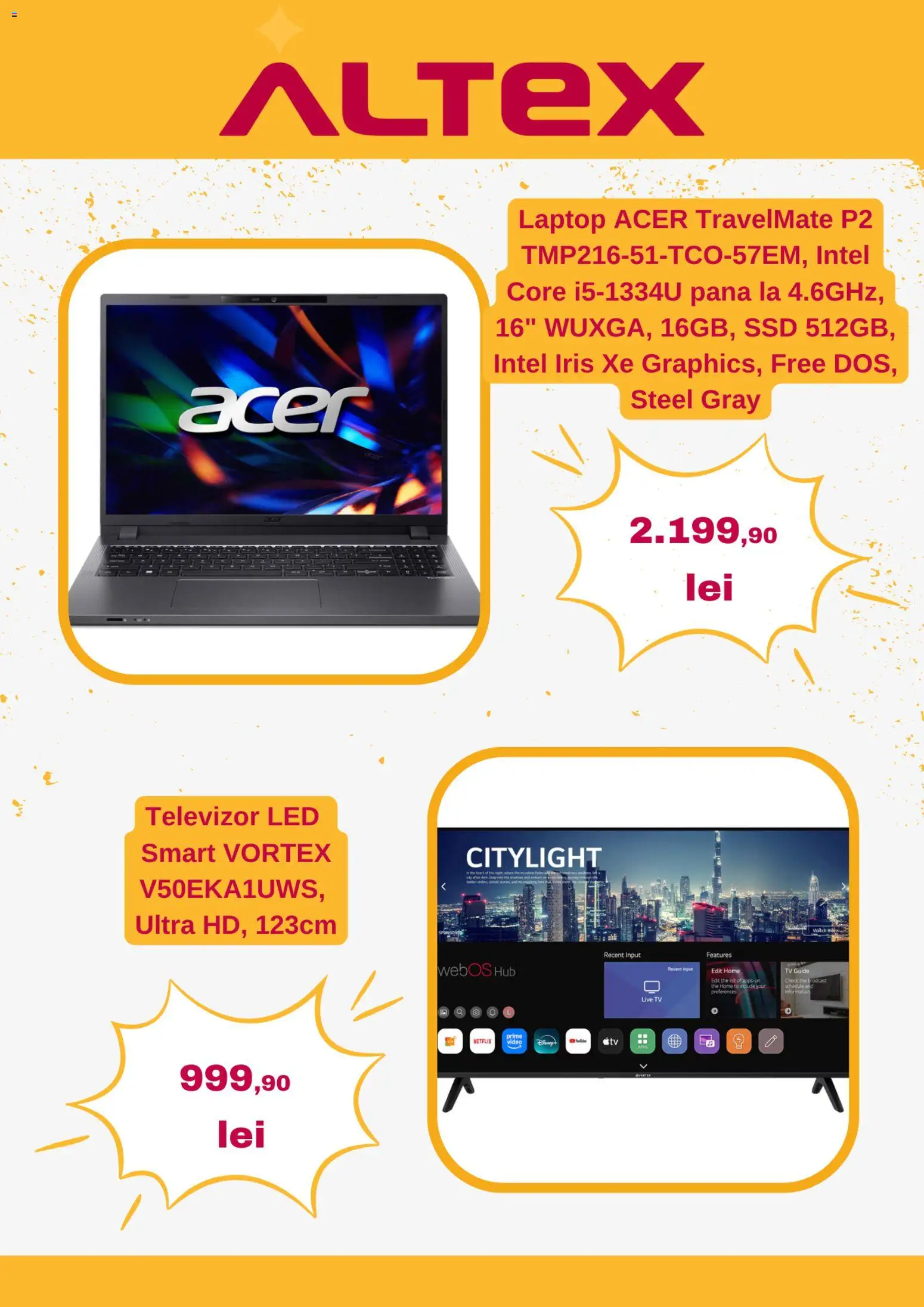 Noul catalog Altex – valabil de la 21.05.2026 | Pagină: 3 | Produse: Vestiyer, Televizor, Video, Babak