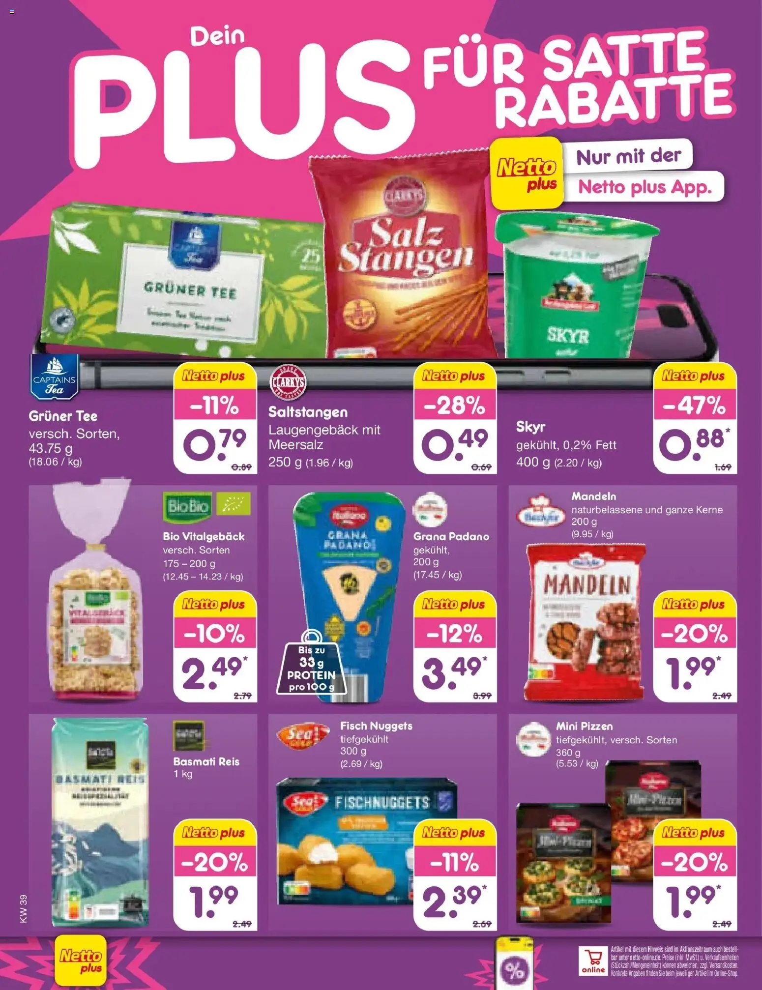 Netto Marken-Discount Prospekt Mauern – gültig ab 21.09.2026 | Seite: 70 | Produkte: Grana Padano, Skyr, Fisch, Salz