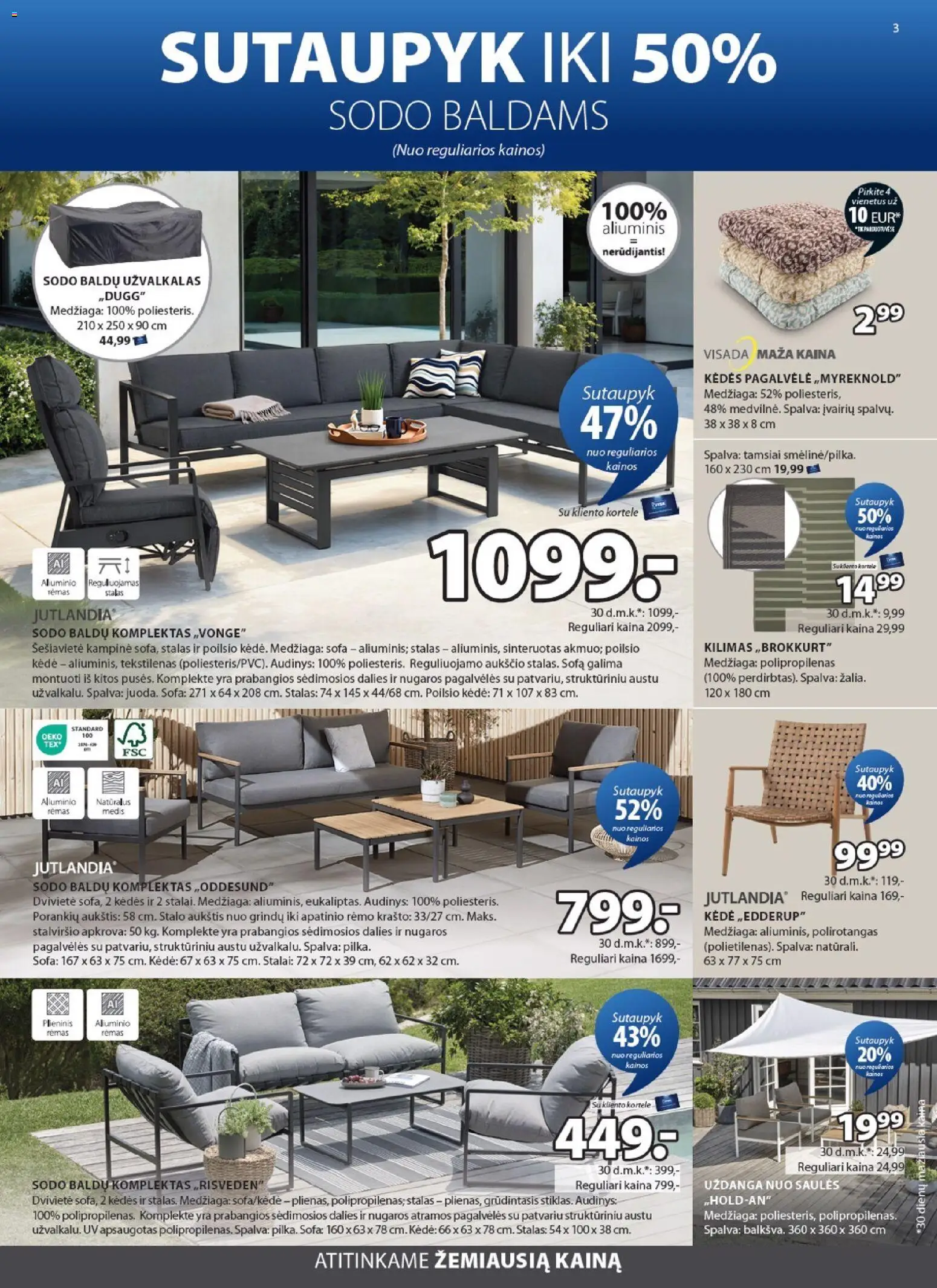 JYSK akcijos nuo 02.06.2026 | Puslapis: 3 | Prekių: Sofa, Stalas, Kilimas, Užvalkalas