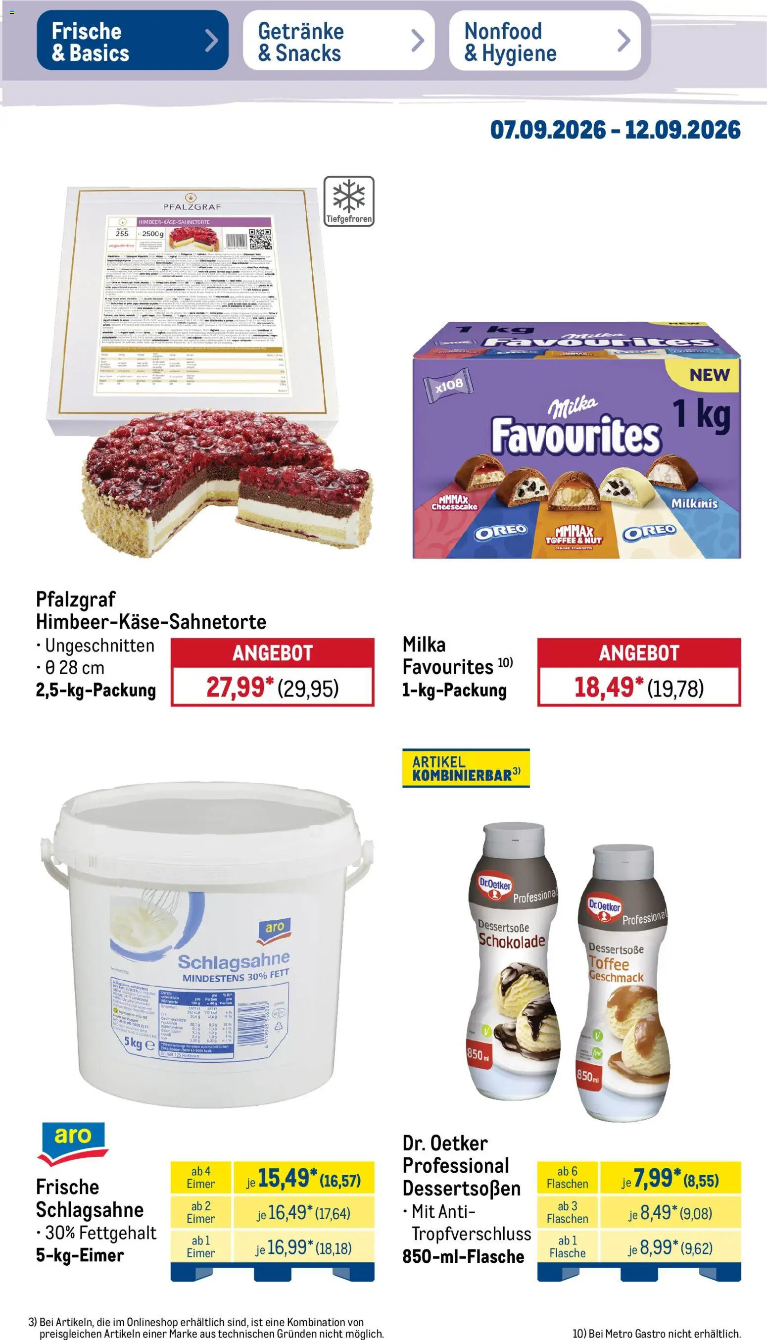 Metro Prospekt – gültig ab 07.09.2026 | Seite: 21 | Produkte: Schlagsahne, Schokolade, Milka