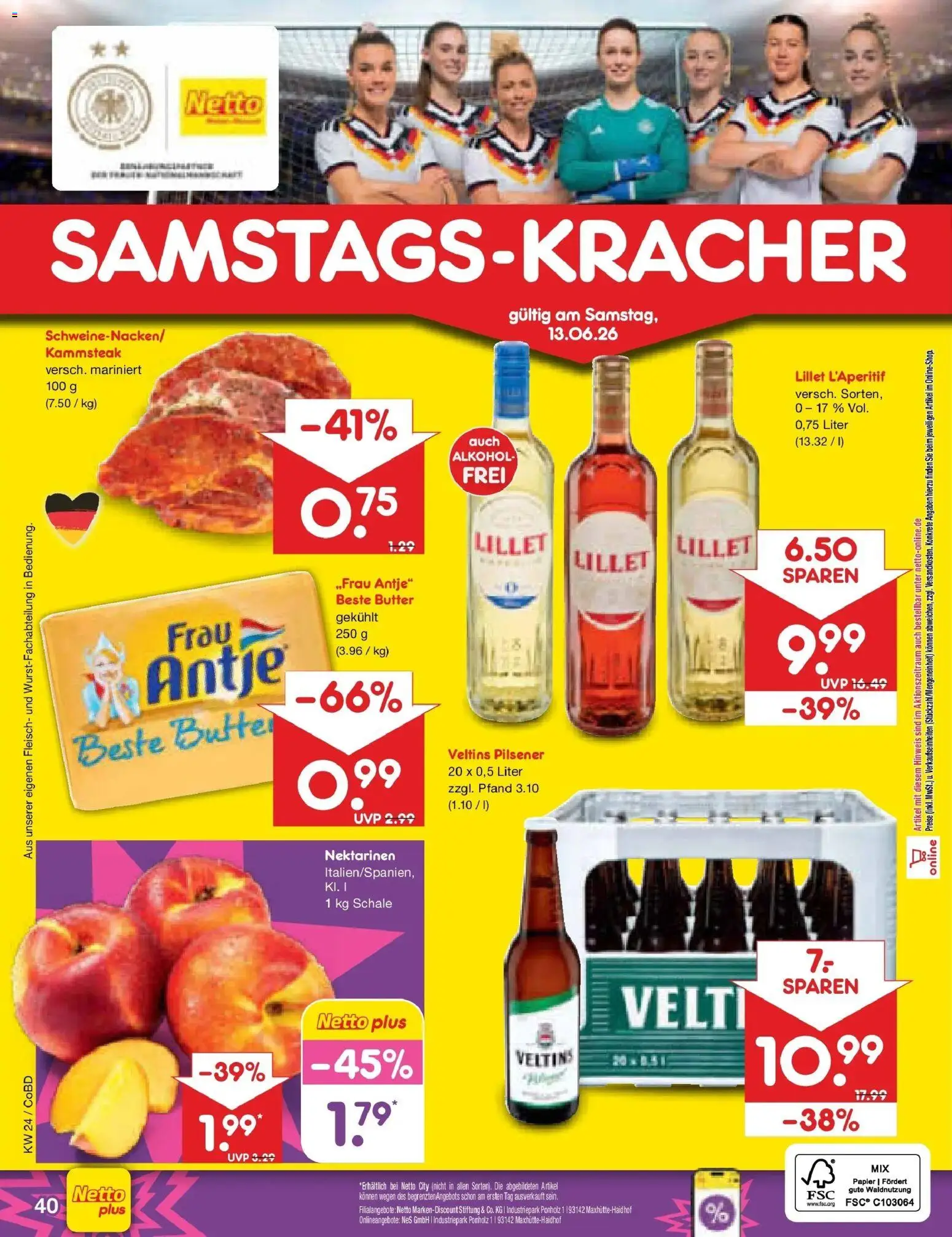 Netto Marken-Discount Prospekt Delitzsch – gültig ab 08.06.2026 | Seite: 59 | Produkte: Nektarinen, Lillet, Fleisch, Veltins