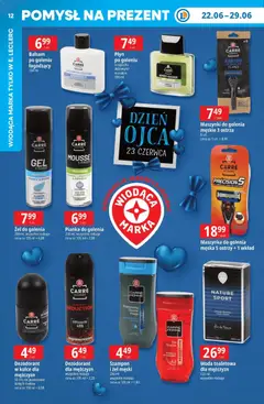 Pogląd oferty "E.Leclerc gazetka - Kłodzko" - ważna od 22.06.2026 | Strona: 12 | Produkty: Maszynka do golenia, Pianka do golenia, Balsam po goleniu, Dezodorant