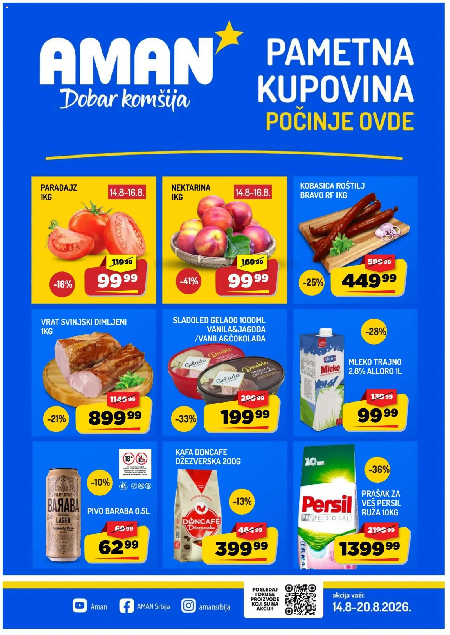 Aman katalog - važi od 14.08.2026 | Strana: 1 | Proizvode: Sladoled, Doncafe, Persil, Roštilj