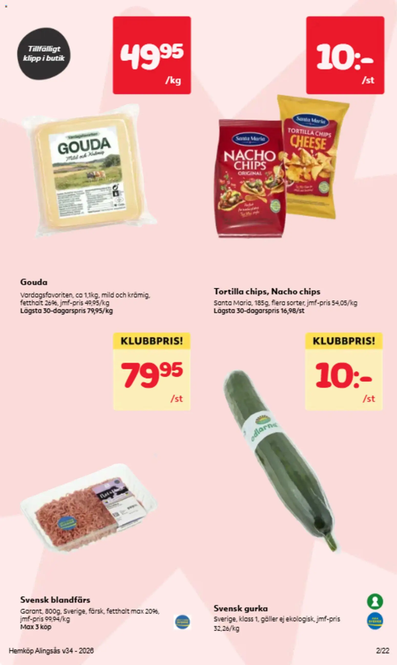 Hemköp reklamblad aktuell från 17/08/2026 | Sida: 2 | Produkter: Galler, Chips, Gouda, Gurka