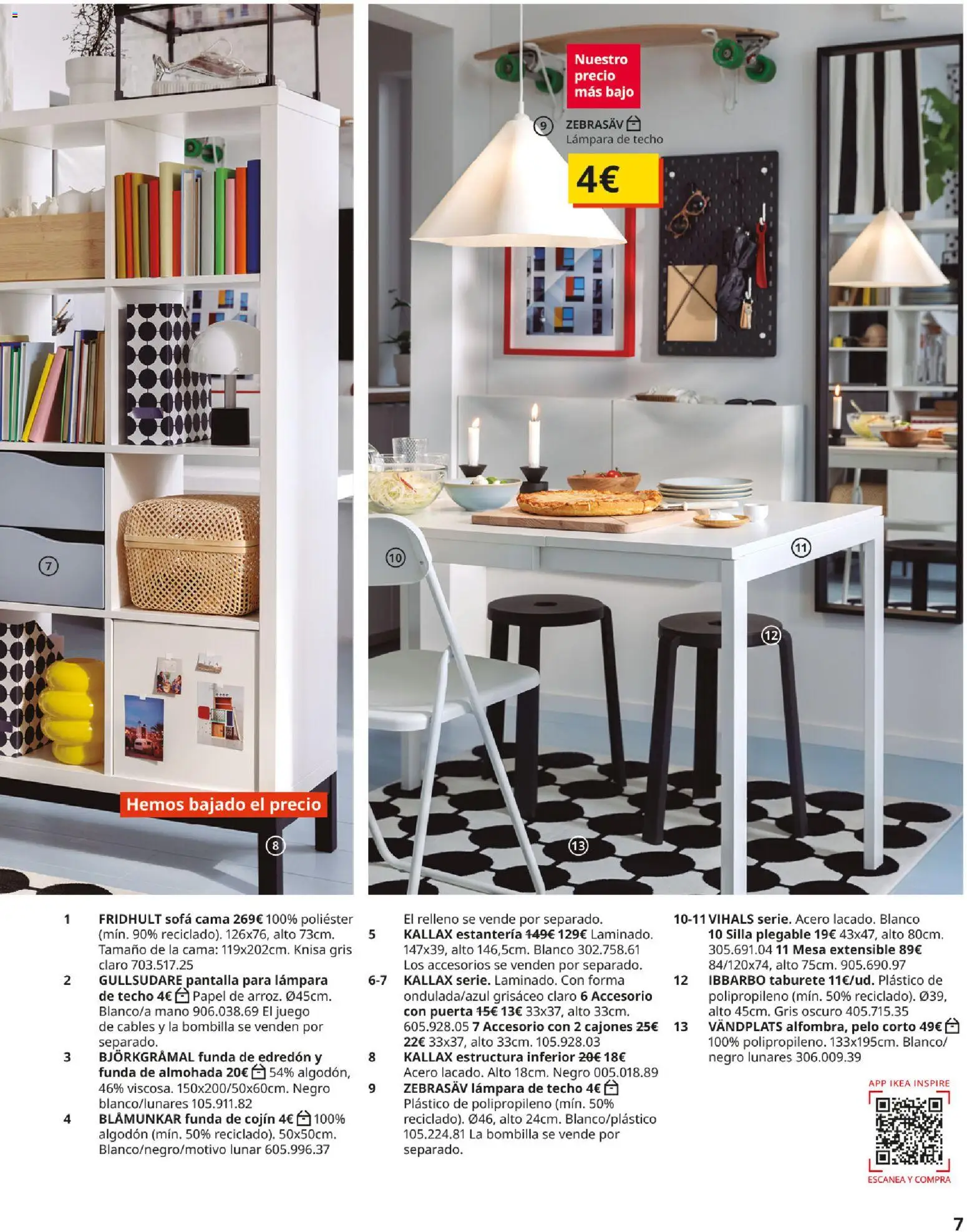 IKEA - Precios bajos │ válido desde el 01/09/2026 | Página: 7 | Productos: Mesa extensible, Sofá cama, Cojín, Mesa