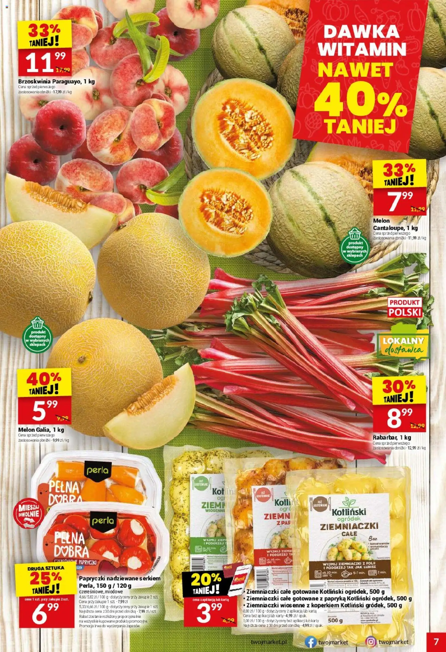 Twój Market gazetka od 02.06.2026 | Strona: 7 | Produkty: Brzoskwinia, Melon, Papryka, Ziemniaczki