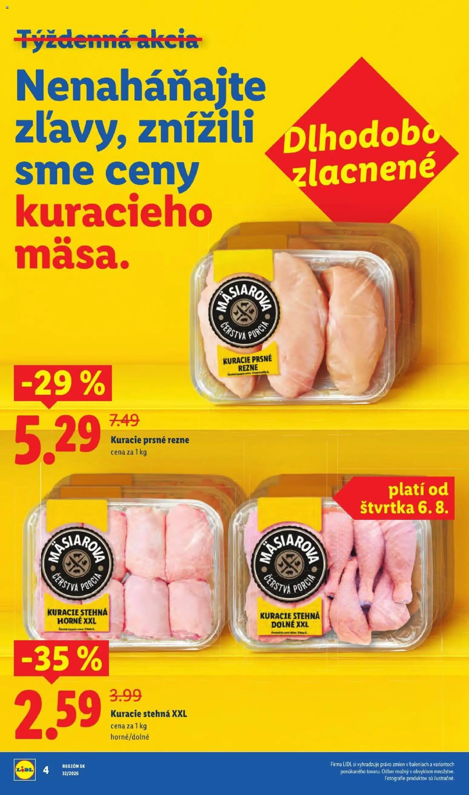 Nové Lidl akcie – leták je platný od 03.08.2026 | Strana: 6 | Produkty: Kuracie stehná