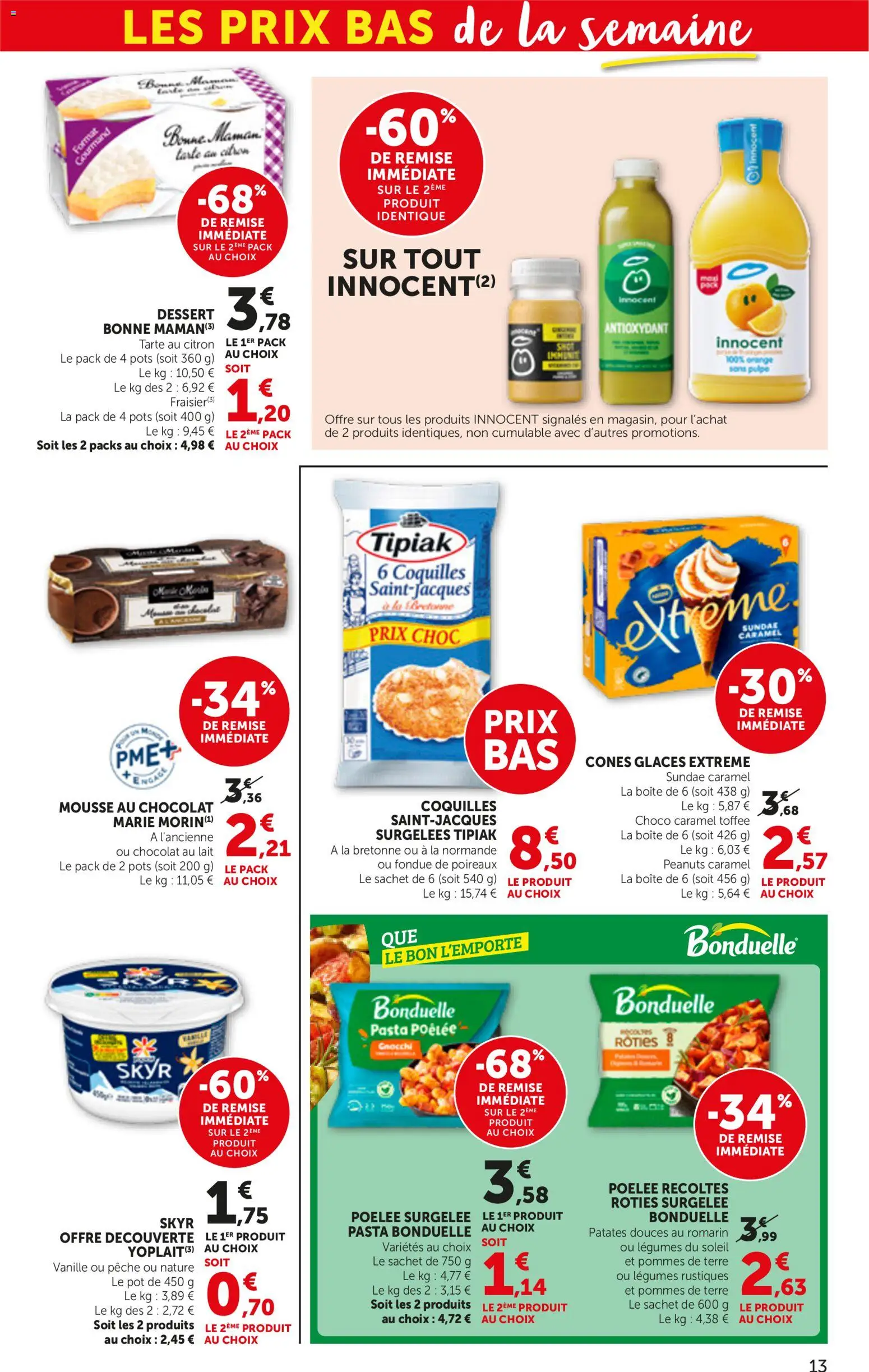 {H1} | Page: 13 | Produits: Vanille, Poireaux, Gnocchi, Skyr