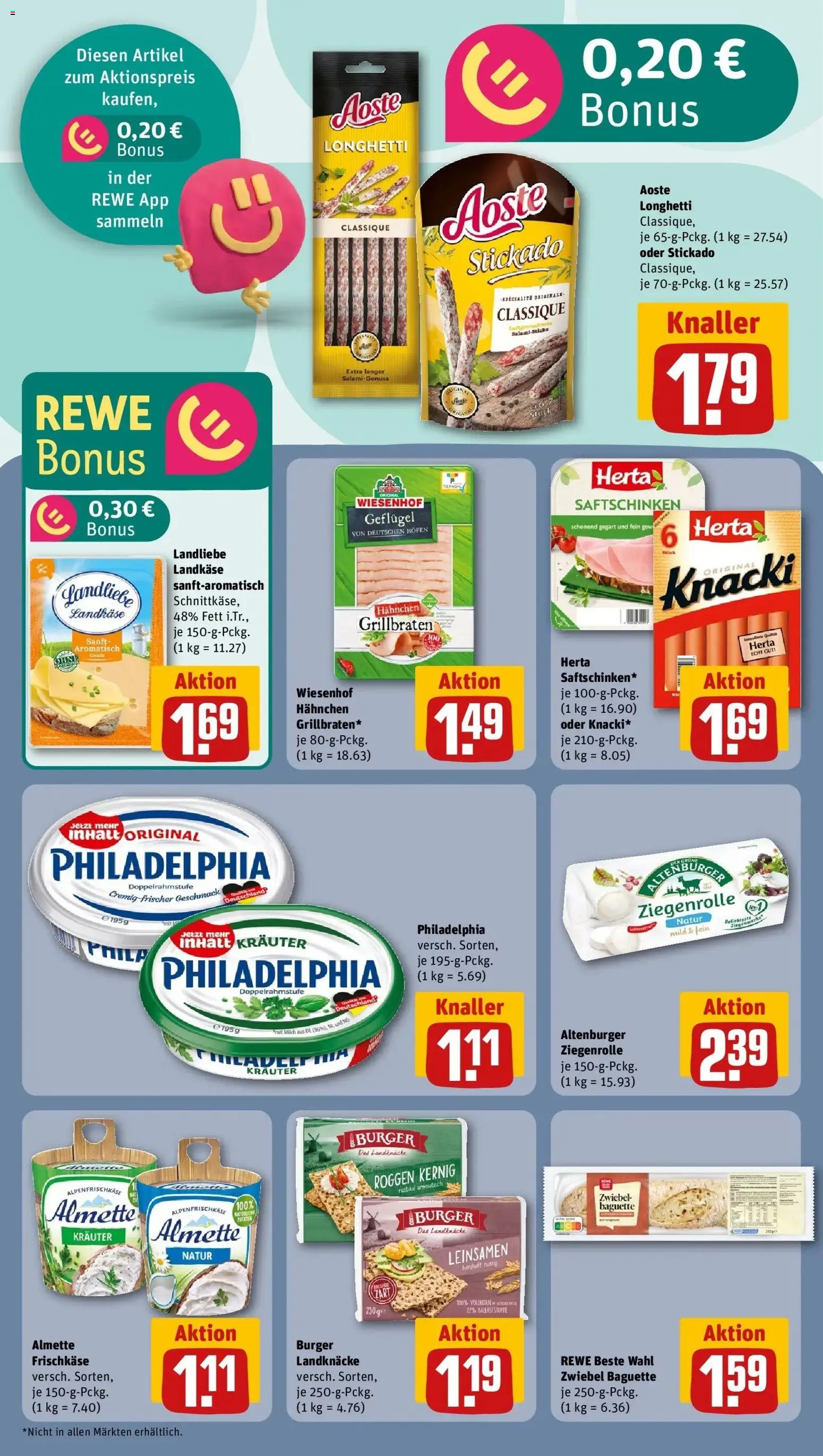 REWE Prospekt ab 04.05.2026 zum Blättern » Angebote | Seite: 16 | Produkte: Almette, Hahnchen, Burger, Baguette