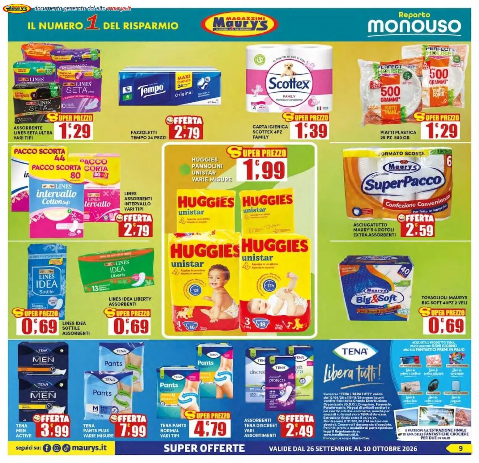 Volantino Maury's del 26/09/2026 | Pagina: 9