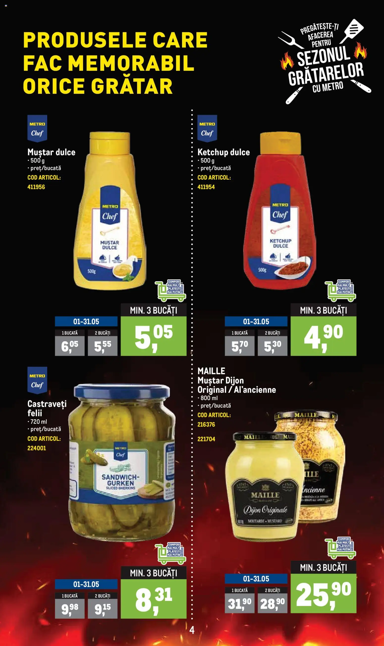 Noul catalog Metro – valabil de la 01.05.2026 | Pagină: 4 | Produse: Delgeç, Grătar, Muștar, Ketchup