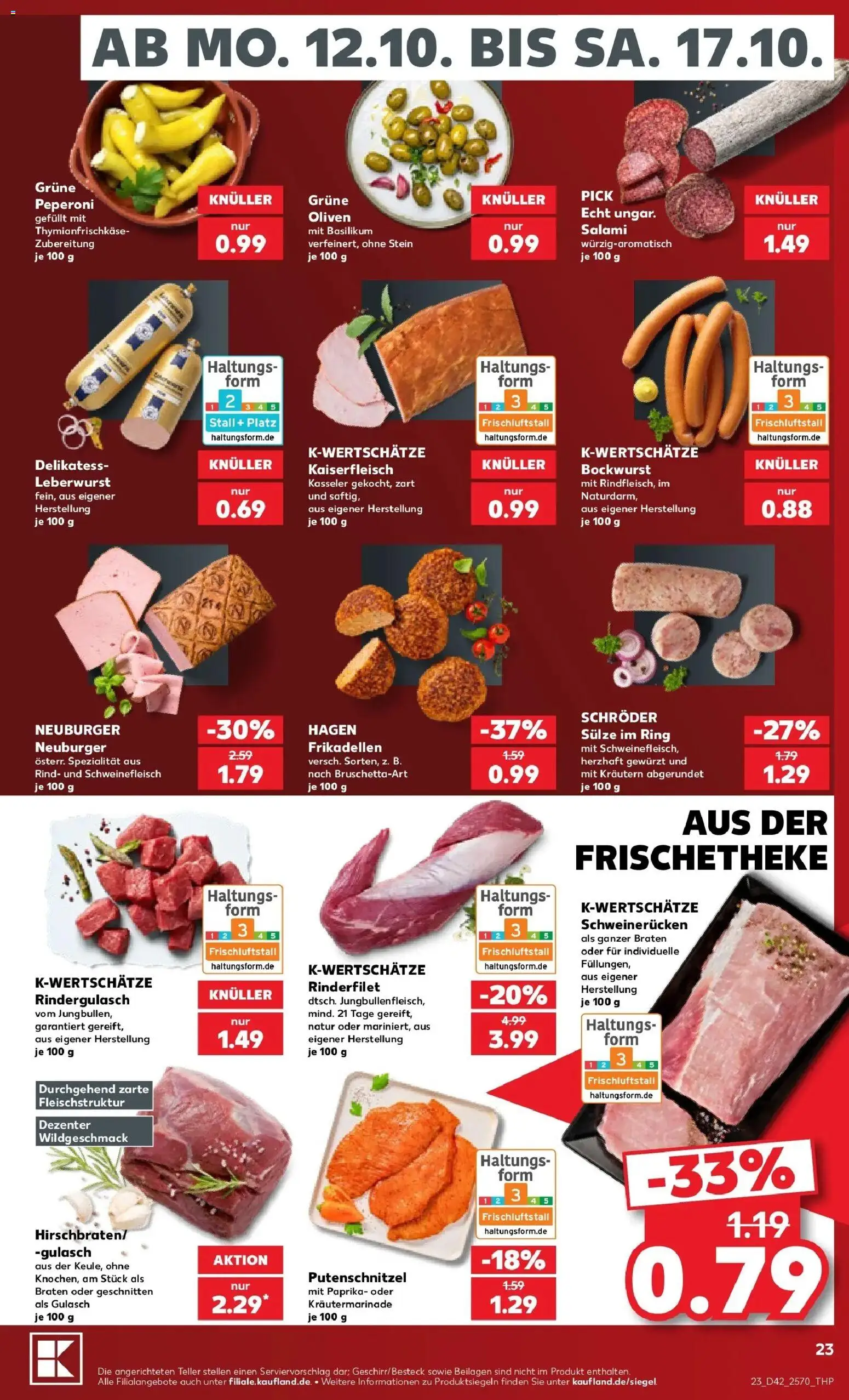Prospekt Kaufland ab 12.10.2026 » Angebote Online zum Blättern | Seite: 27 | Produkte: Bockwurst, Rinderfilet, Gulasch, Schweinefleisch